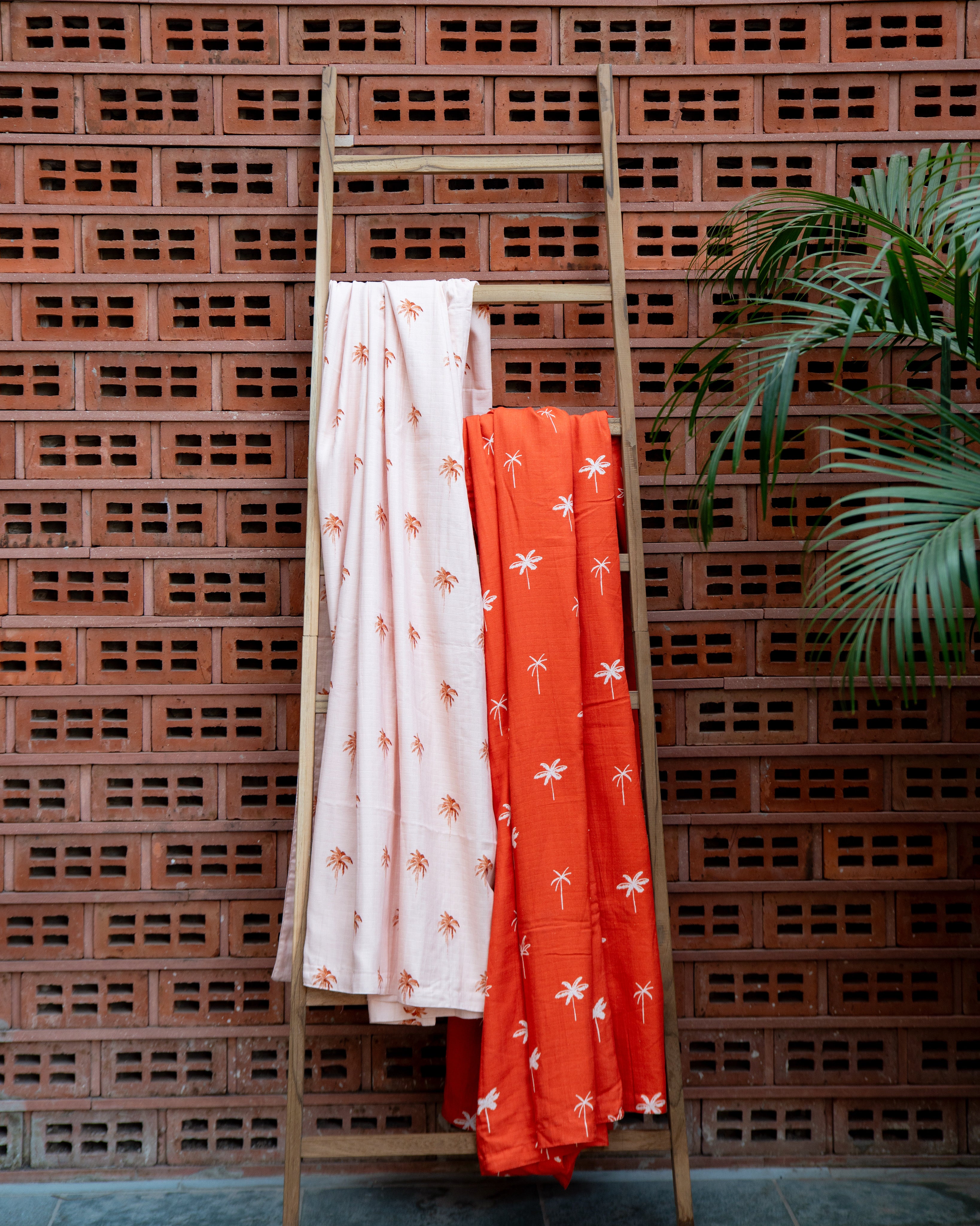 Peach Palm Paradise Adult Blanket