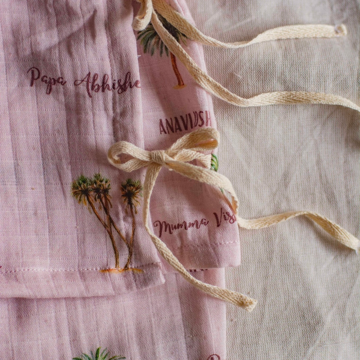 Customised Palm Tree Swaddle & Angarkha Set