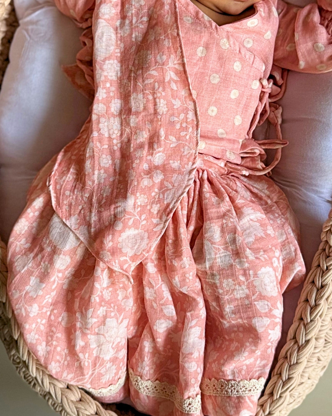 Flowers and dots lehenga Choli