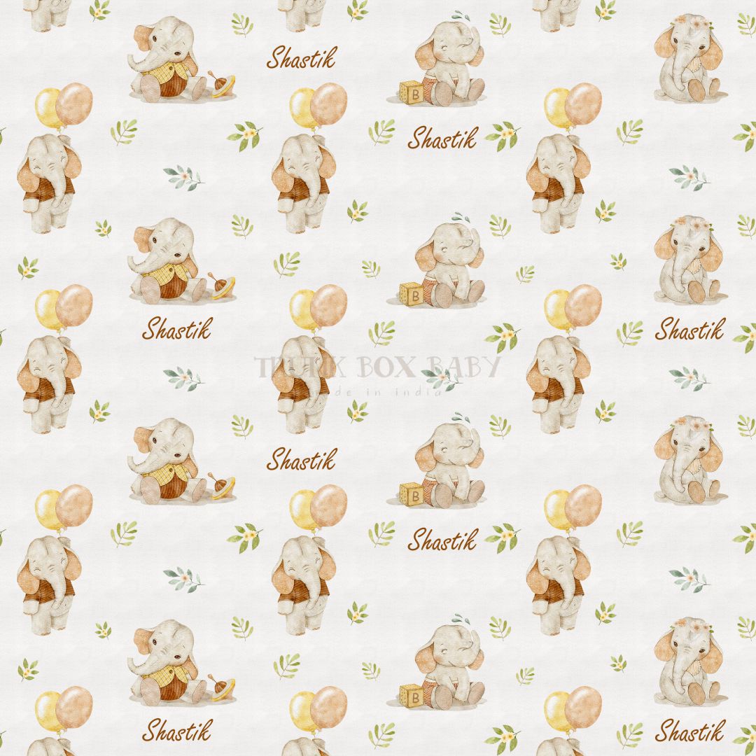 Happy Elephant Customised Swaddle