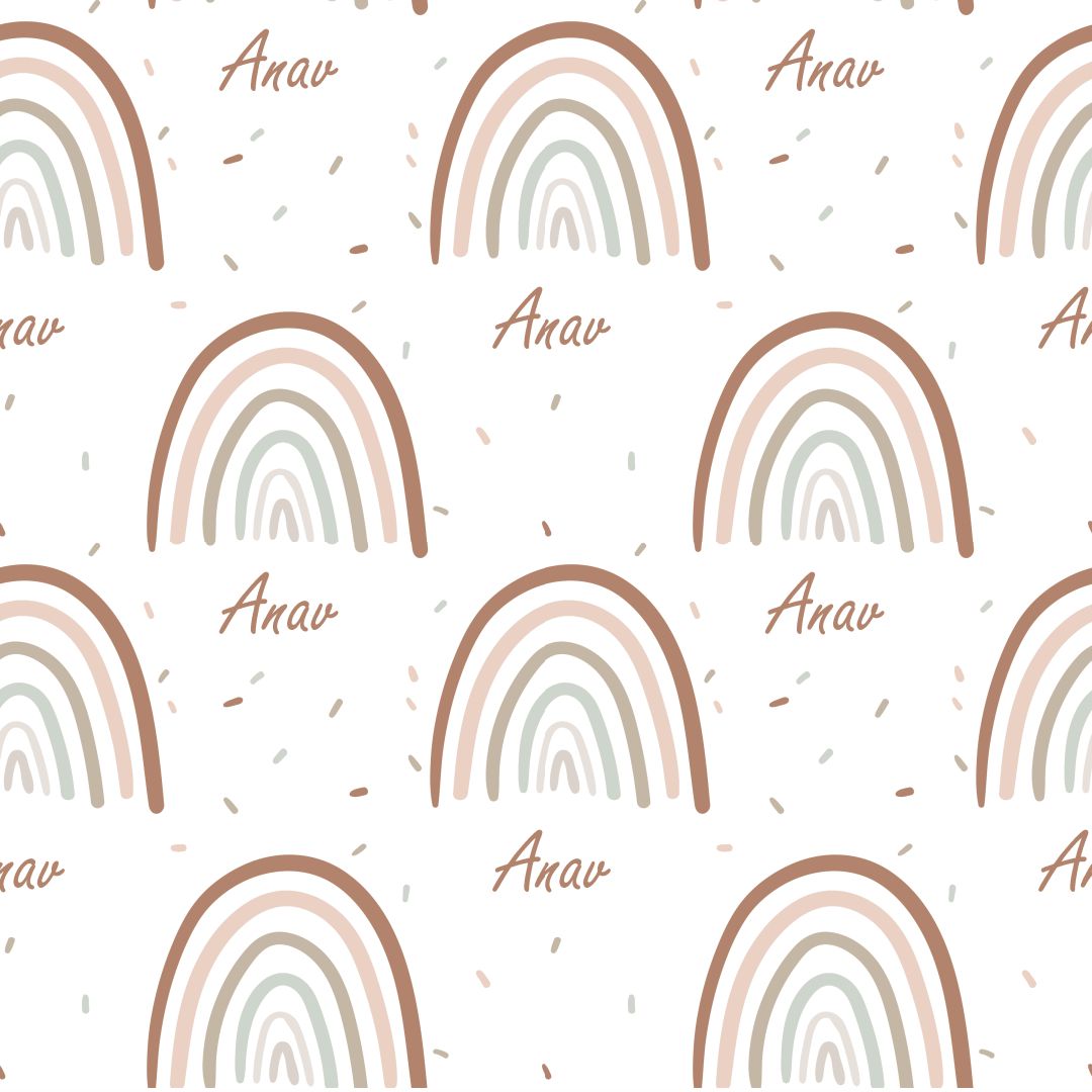 Earthy Rainbow Customised Swaddle