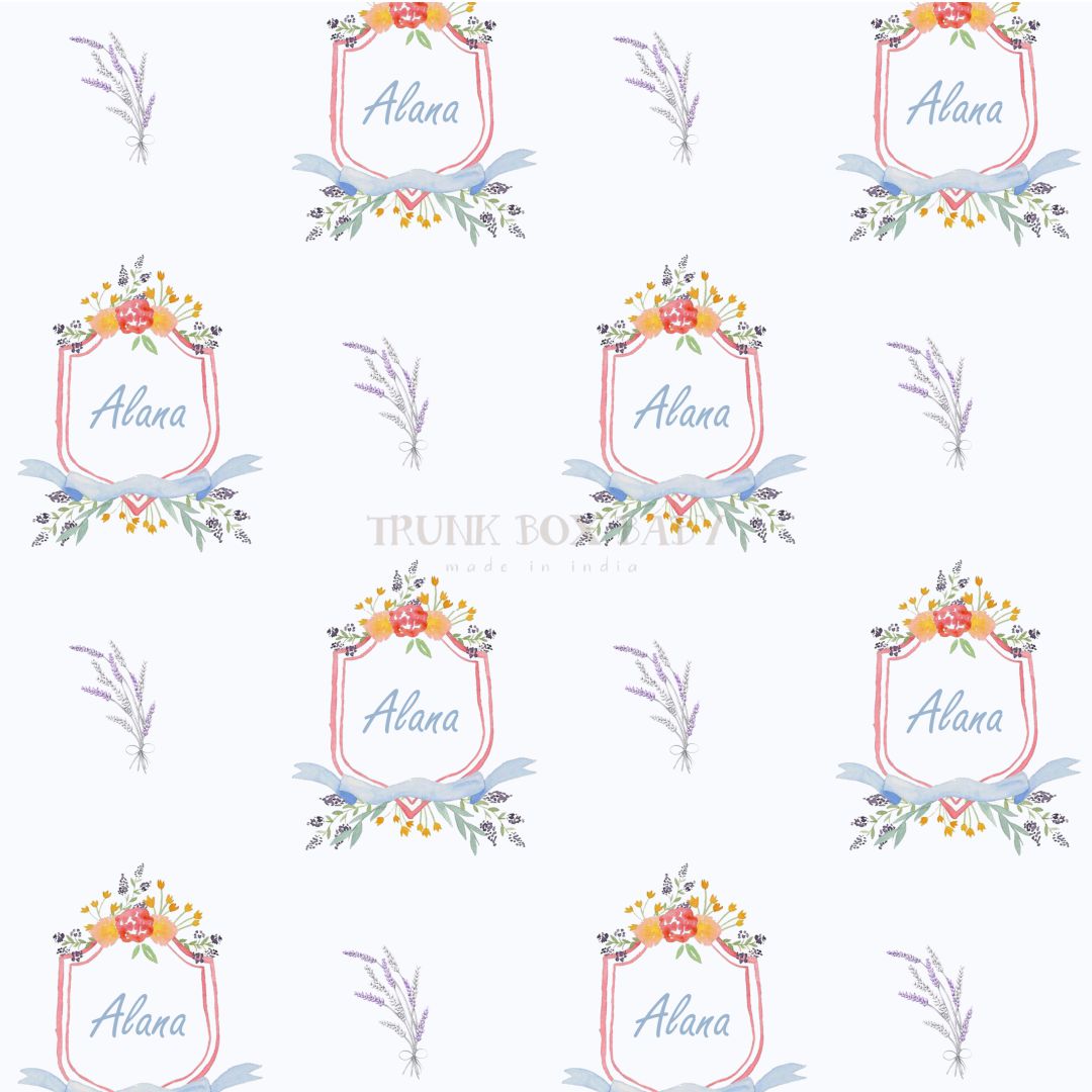 Lavender Frame Customised Swaddle