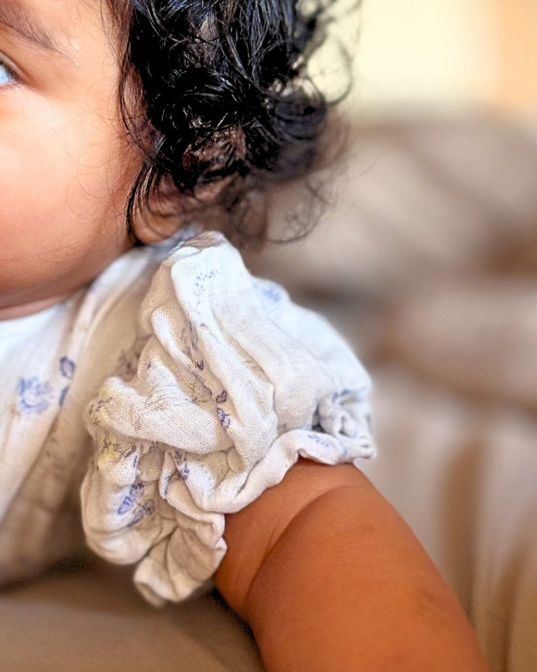Azure Floral Newborn Dress