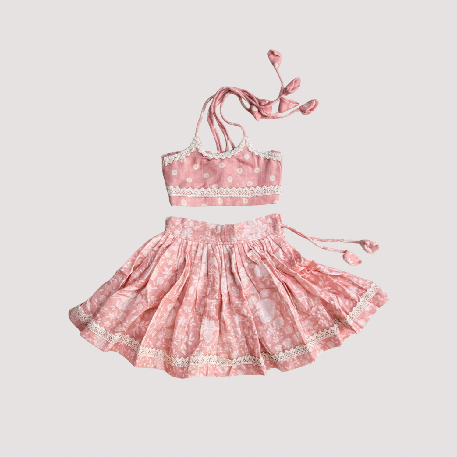 Flowers and dots lehenga Choli