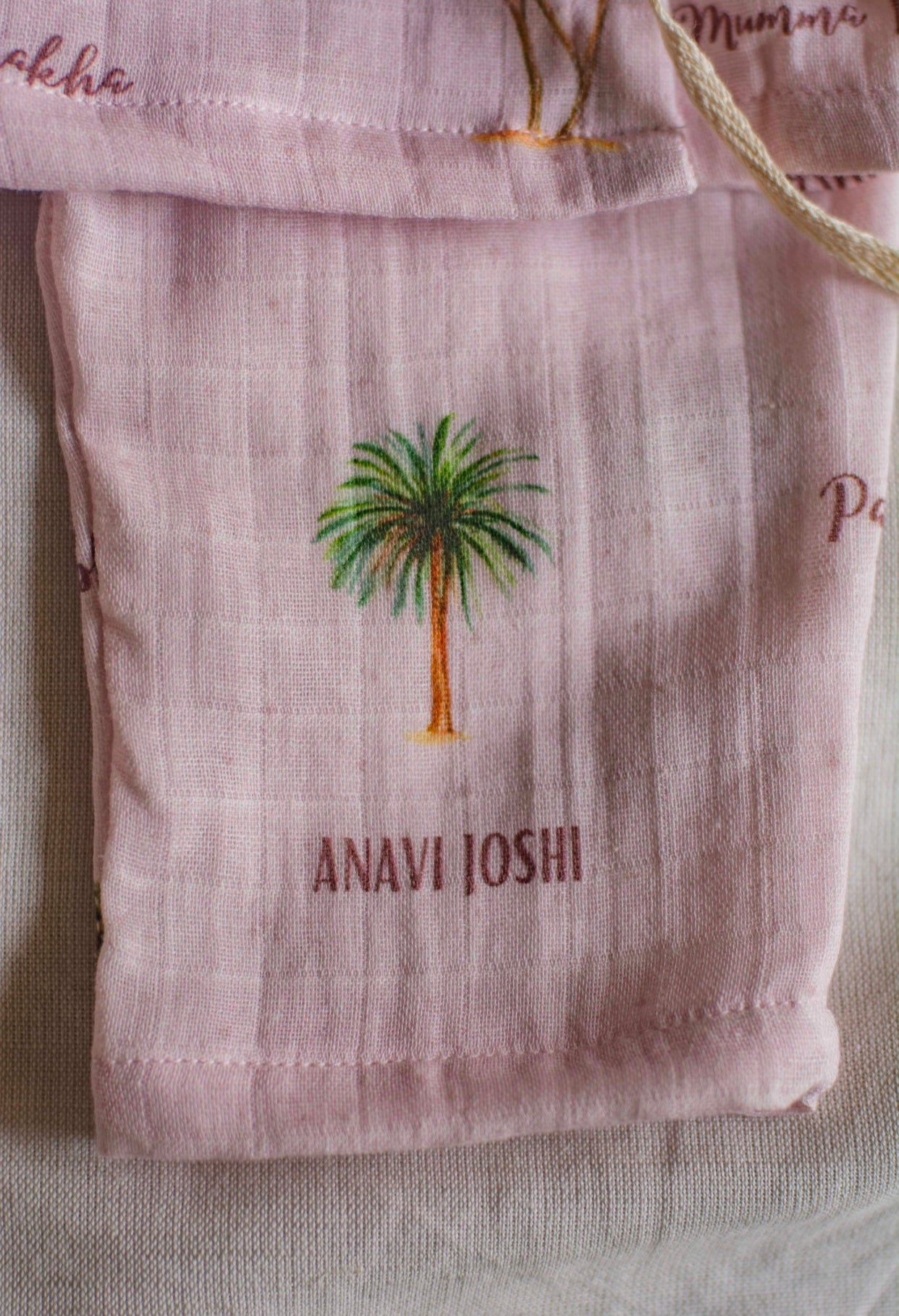 Customised Palm Tree Swaddle & Angarkha Set