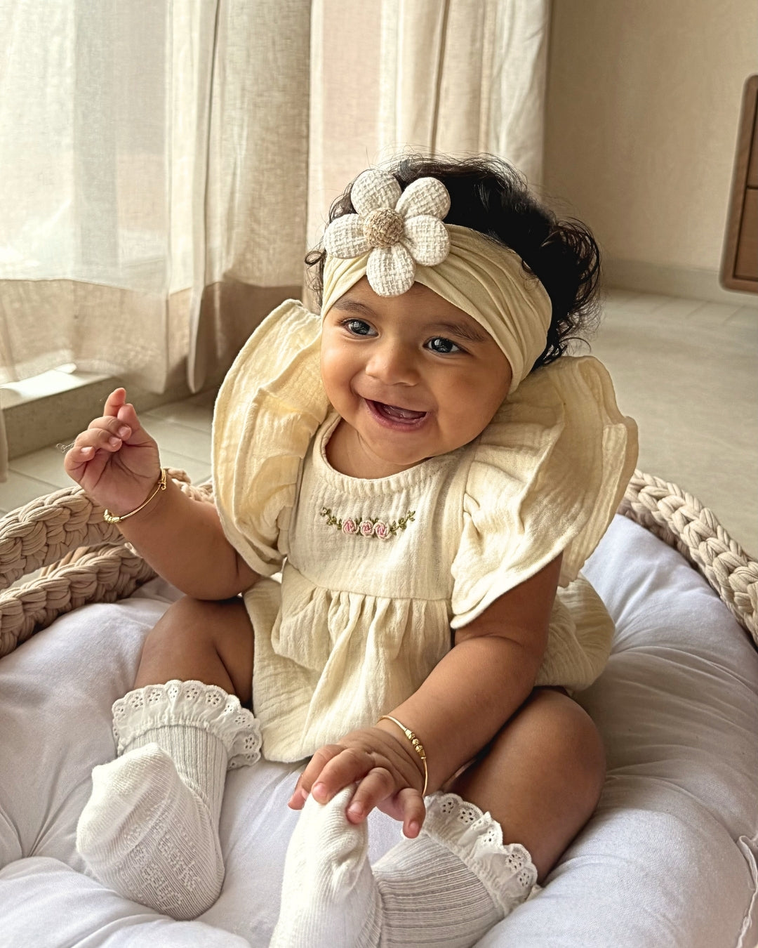 White Newborn Vintage Romper