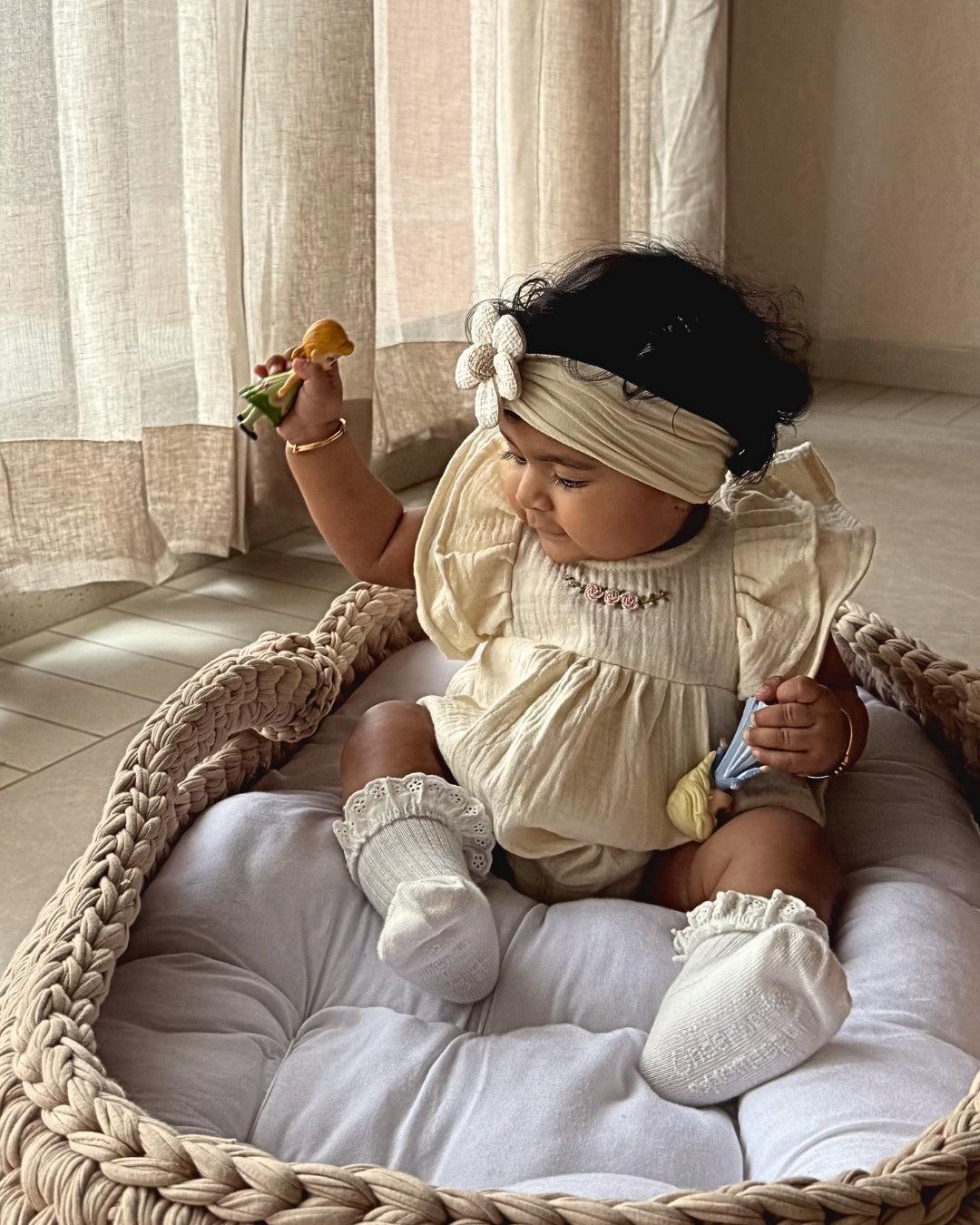 White Newborn Vintage Romper