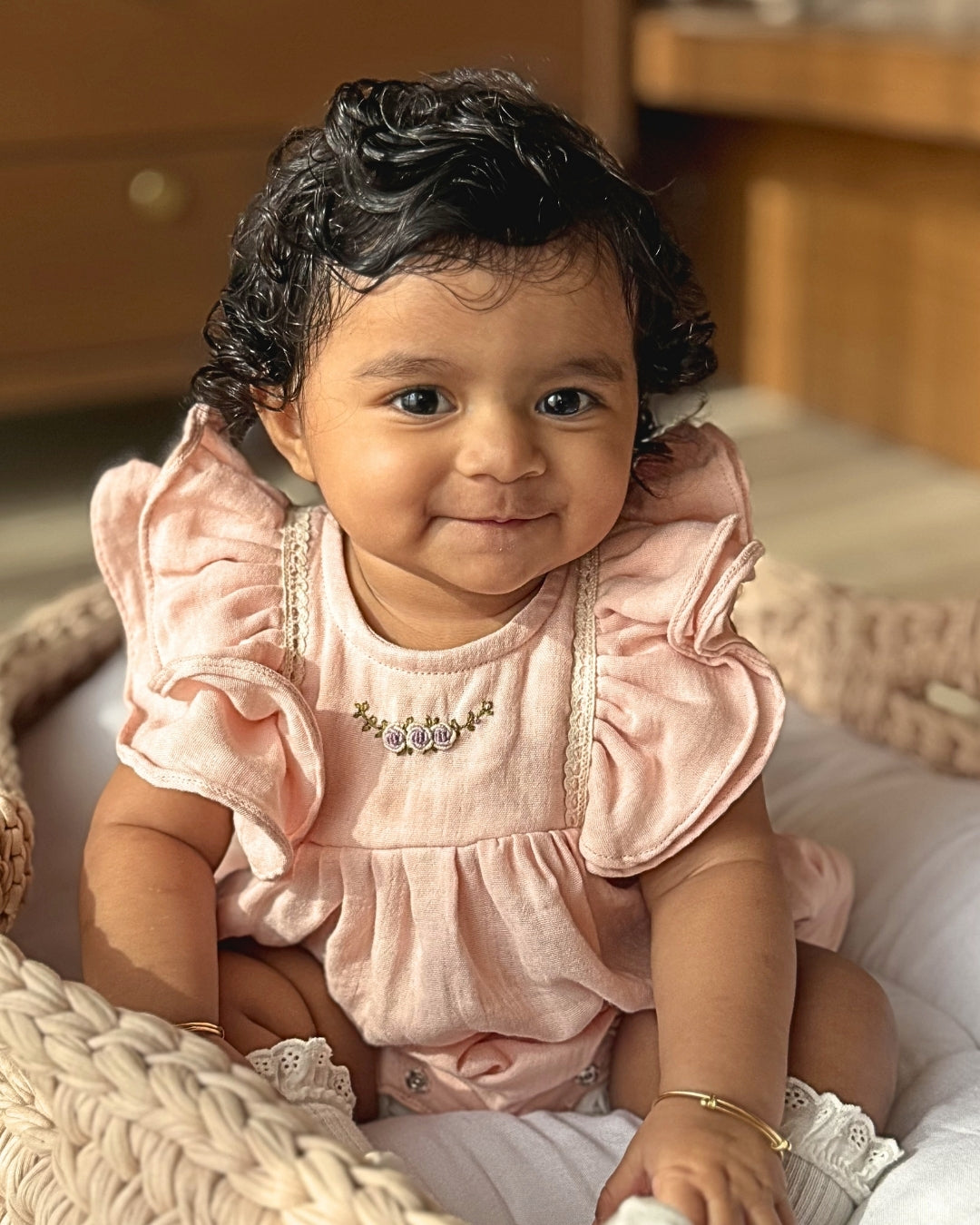 Pink Newborn Vintage Romper