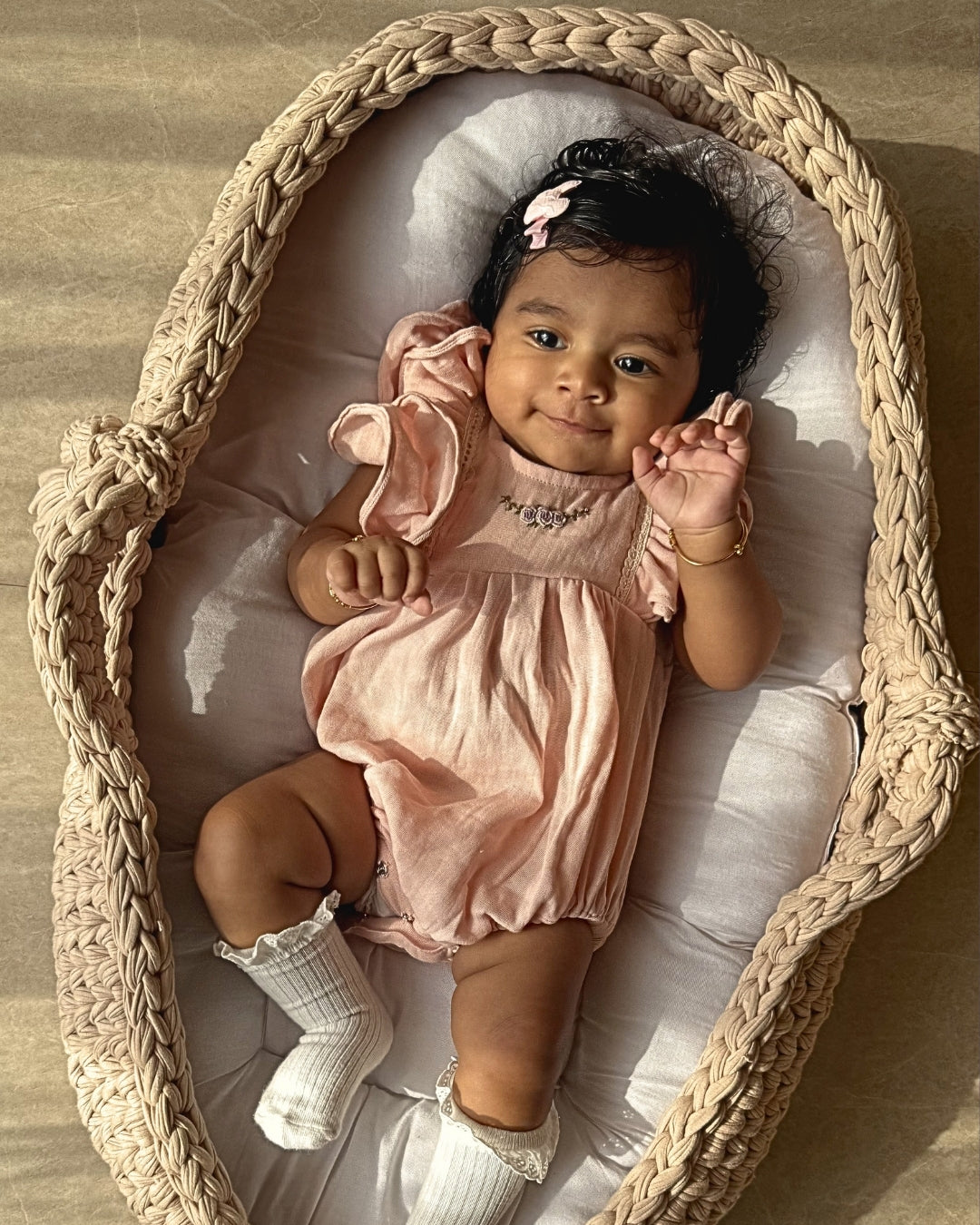 Pink Newborn Vintage Romper