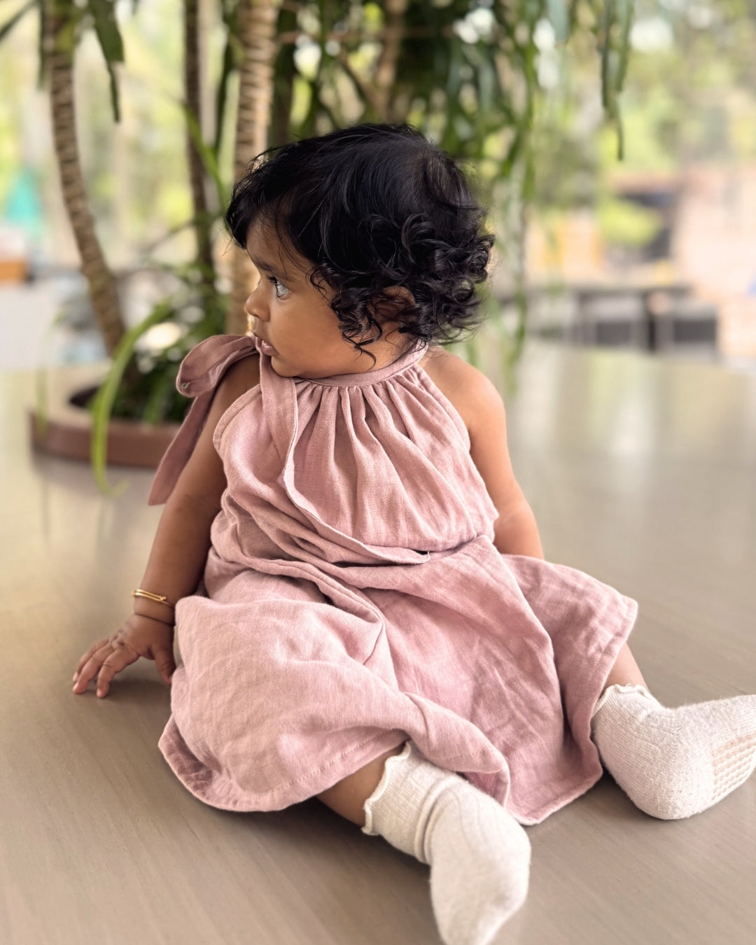 Turkish Rose Halter Neck Newborn Dress