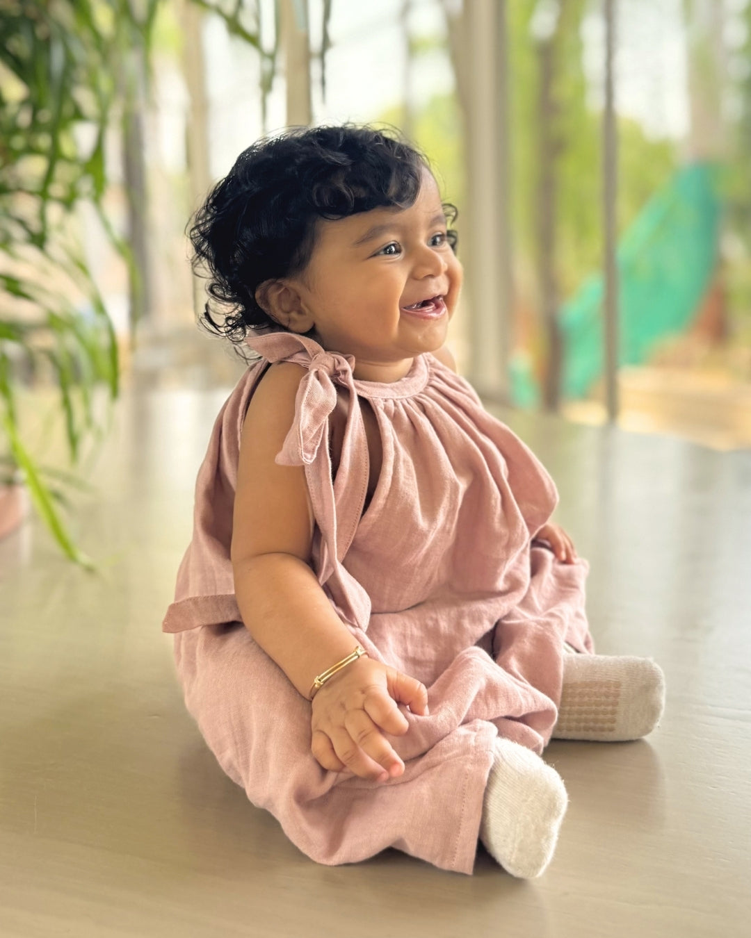Turkish Rose Halter Neck Newborn Dress