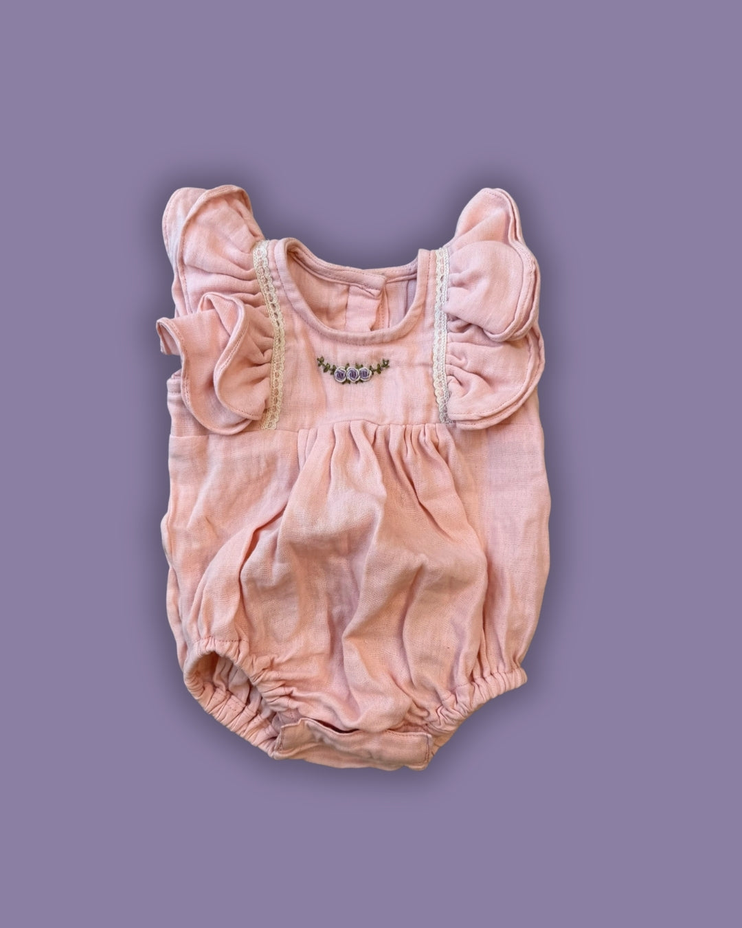 Pink Newborn Vintage Romper