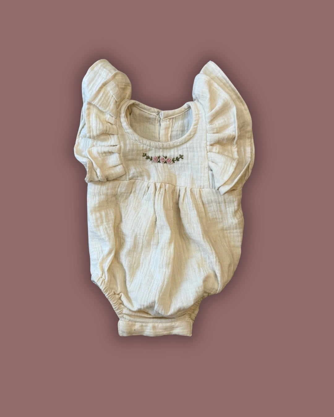 White Newborn Vintage Romper