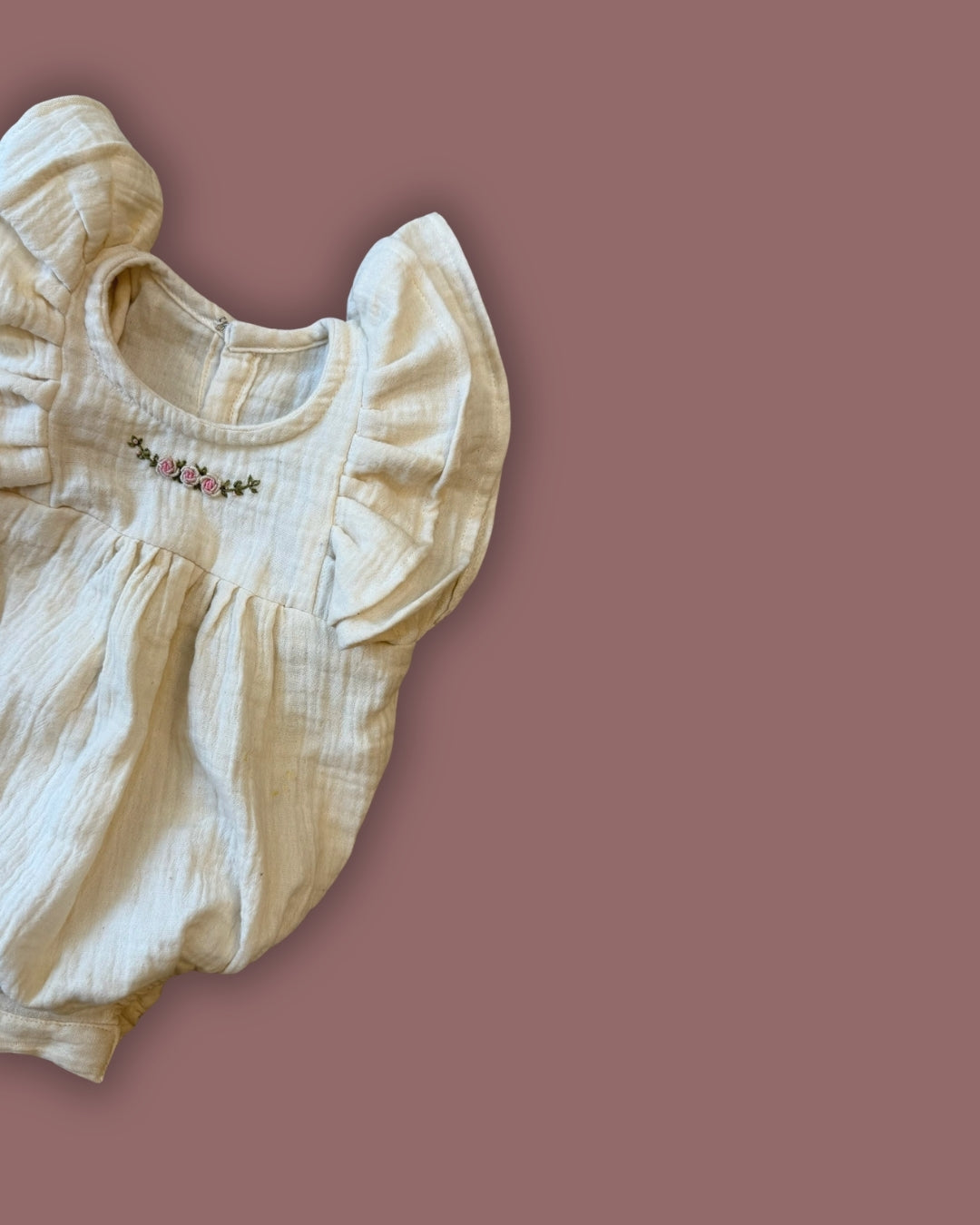White Newborn Vintage Romper