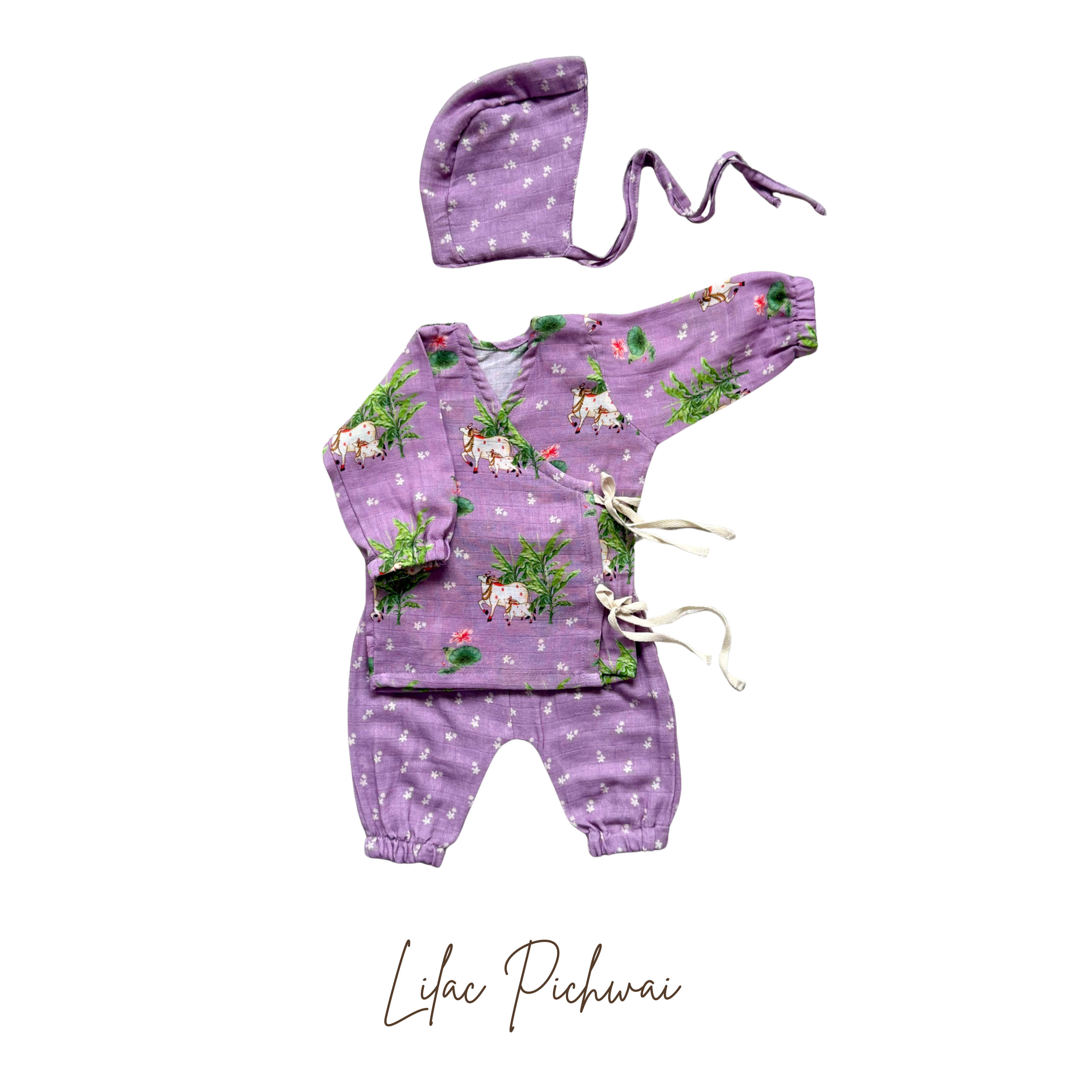 Newborn Angarkha & Beanie Set