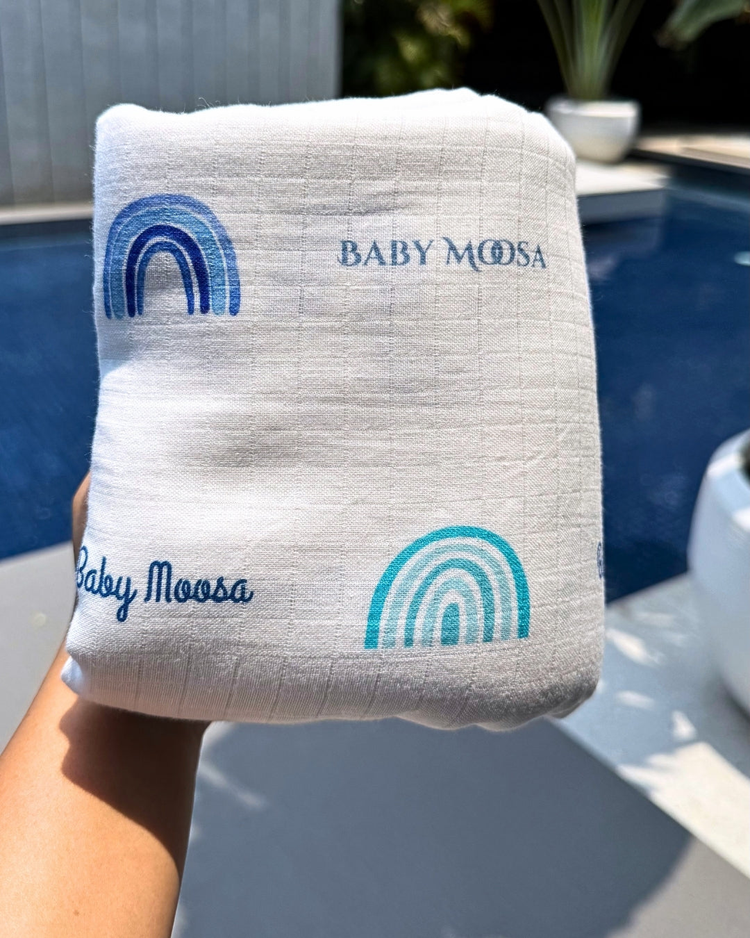 Azure Rainbow Customised Swaddle