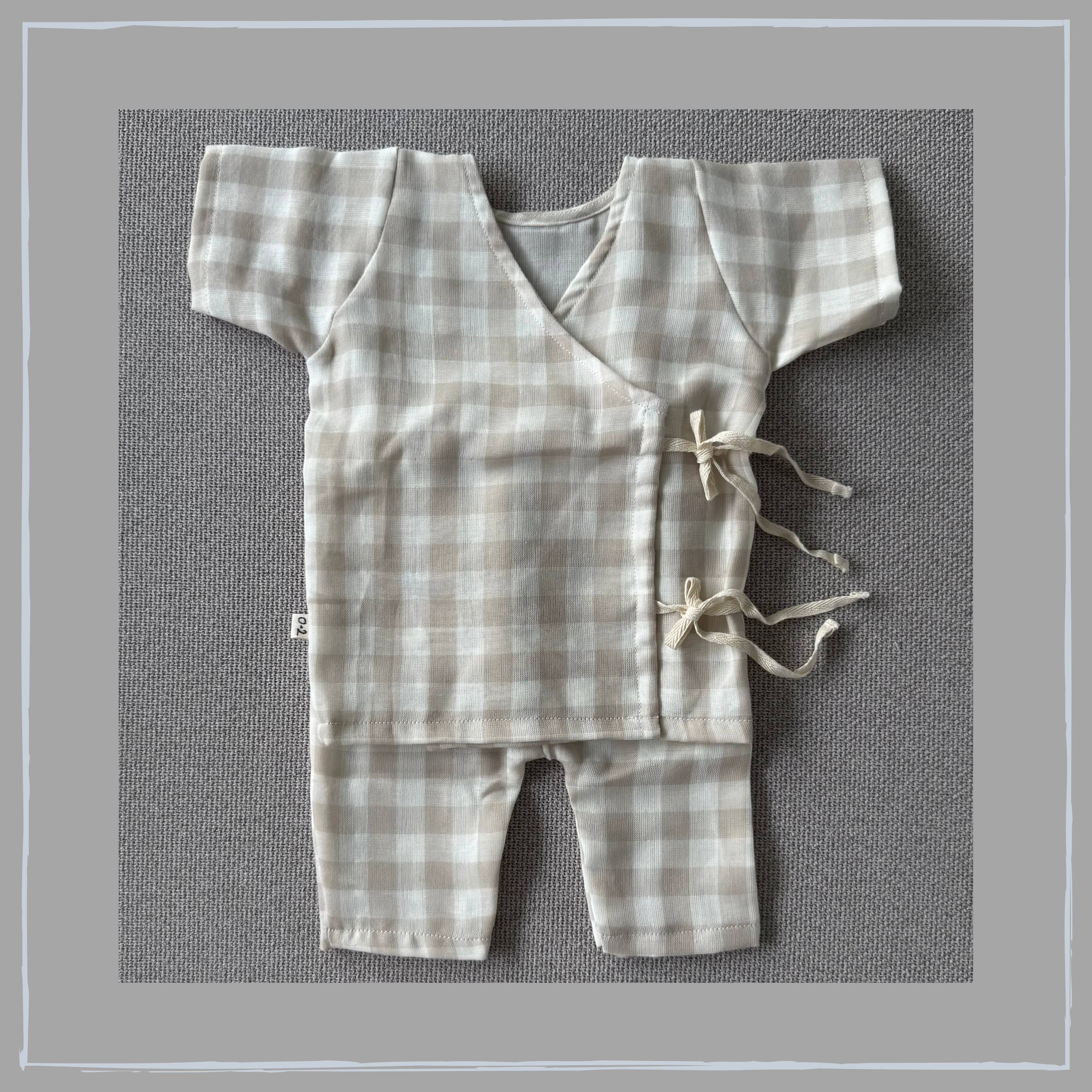 Brown Checks Angrakha Set