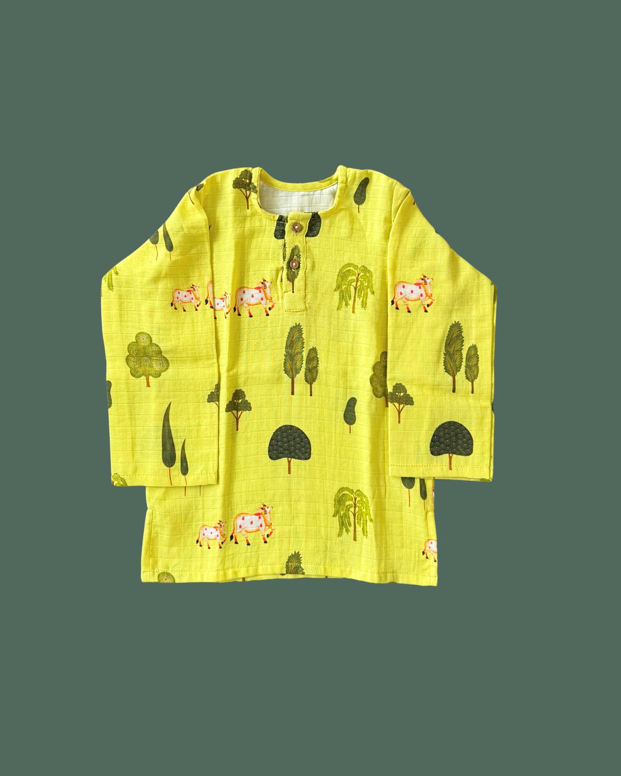 Yellow Pichwai Kurta