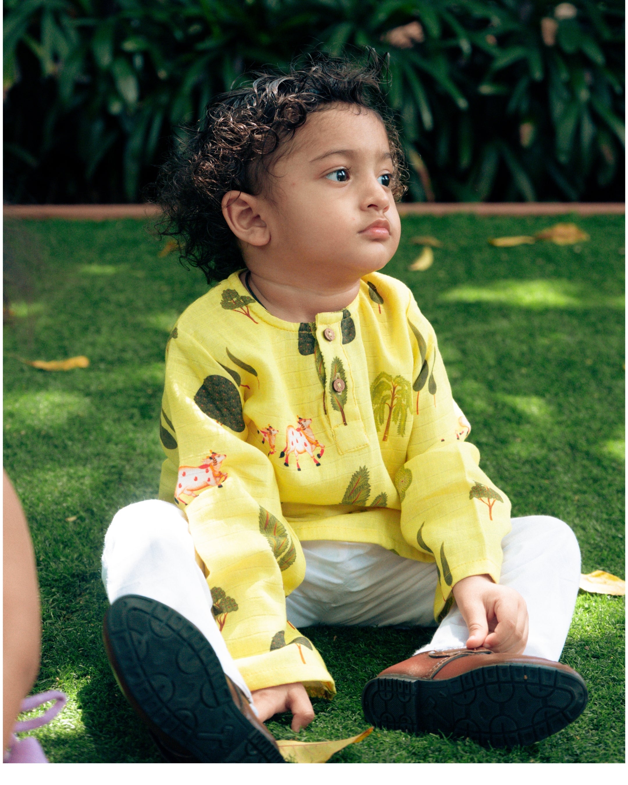 Yellow Pichwai Kurta