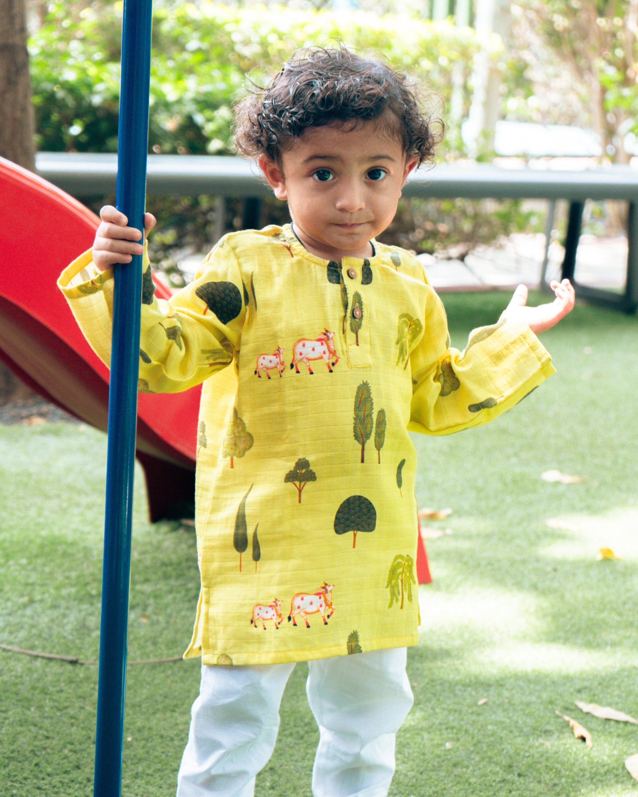 Yellow Pichwai Kurta