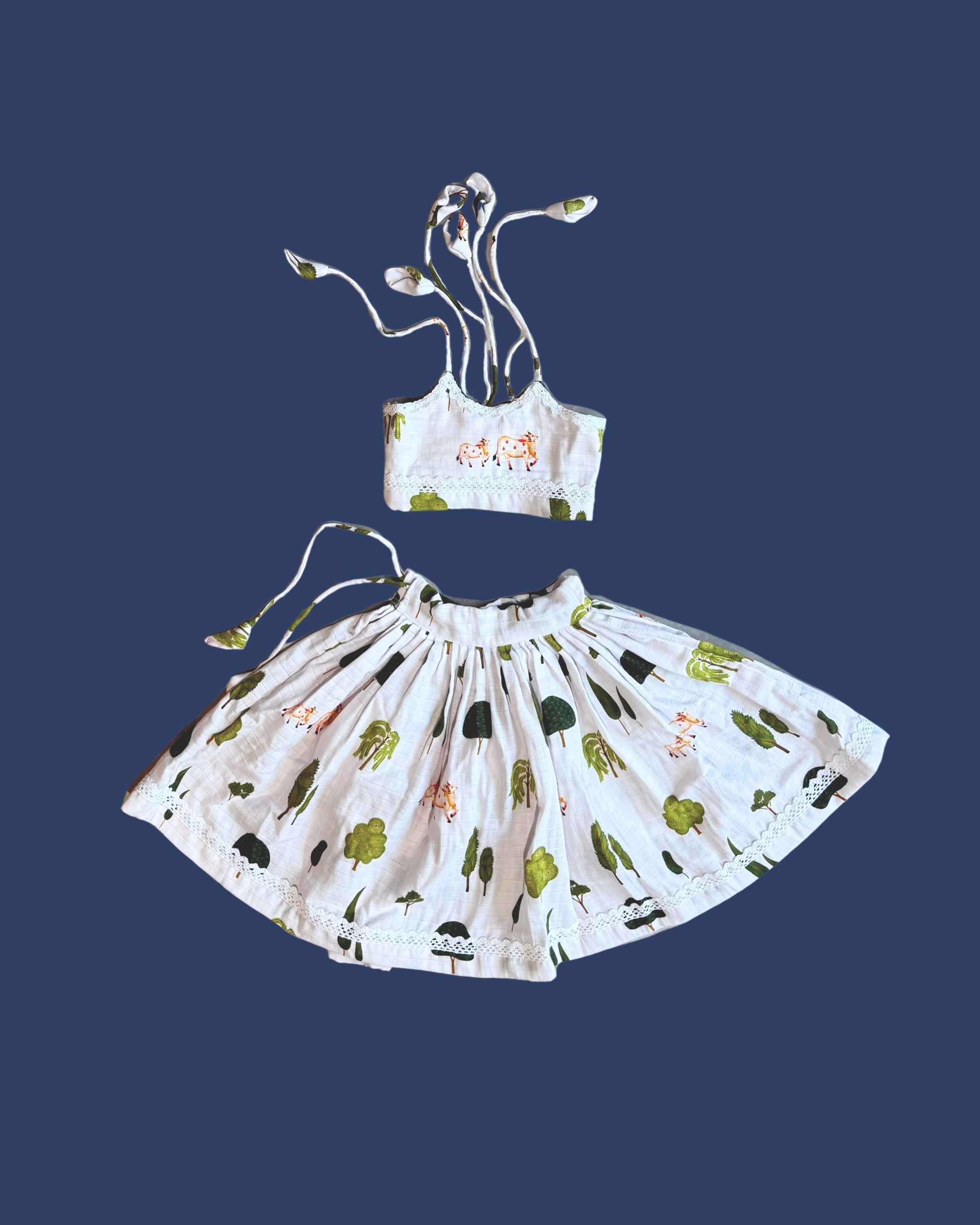 White Pichwai Lehenga Choli