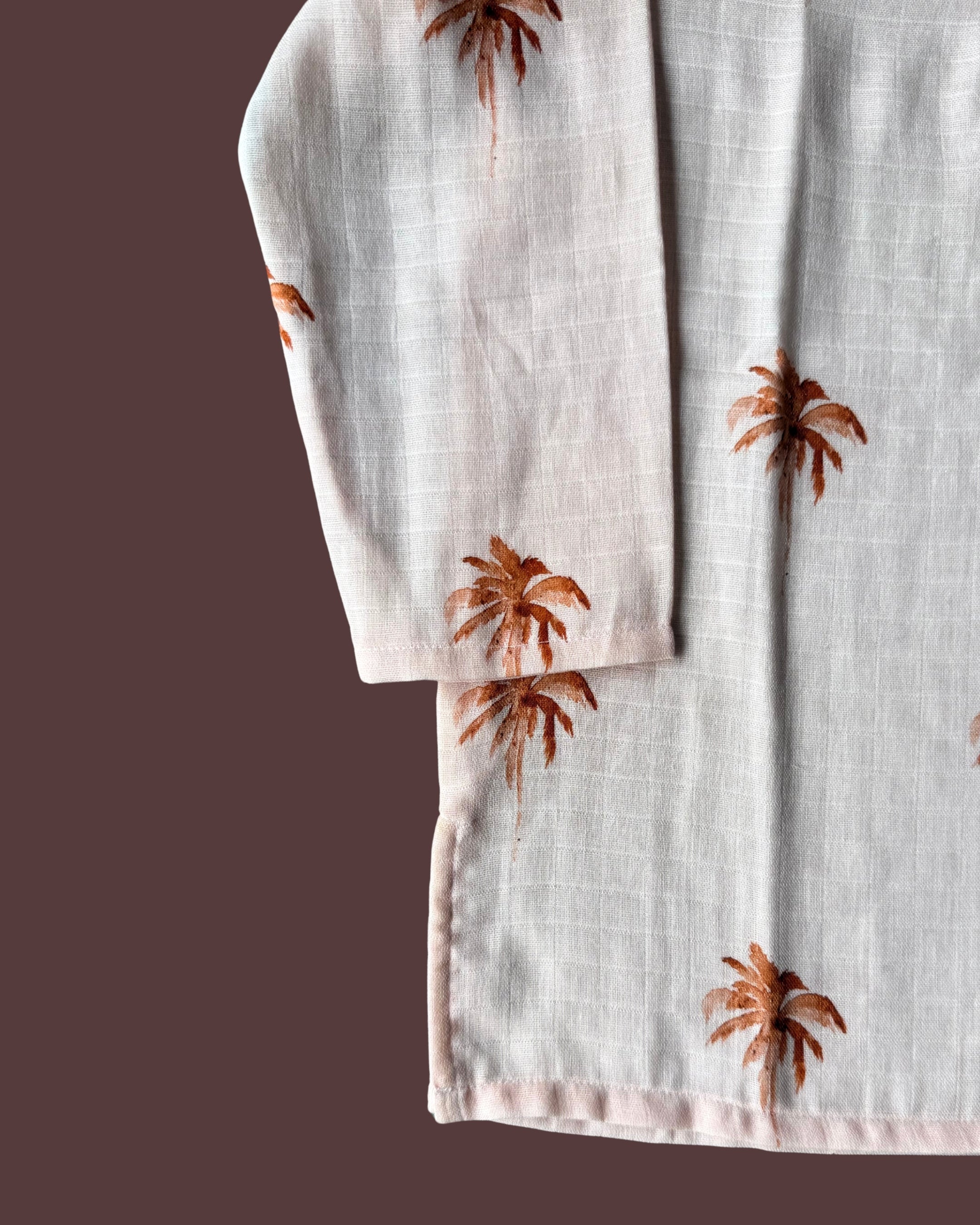Peach Palm Paradise Kurta