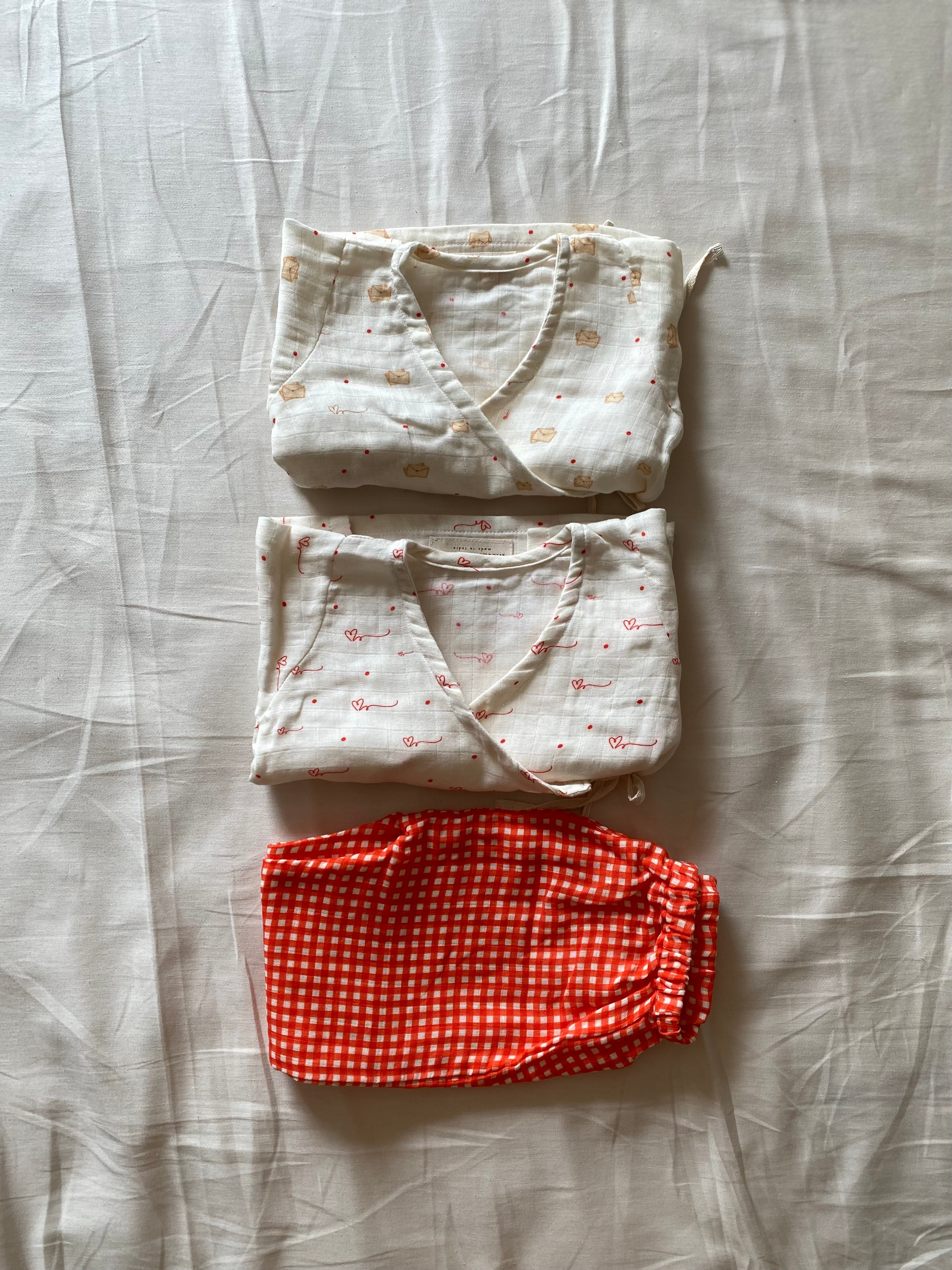 Crimson Heart Angarkha Set Combo (2 top + 1 pant)