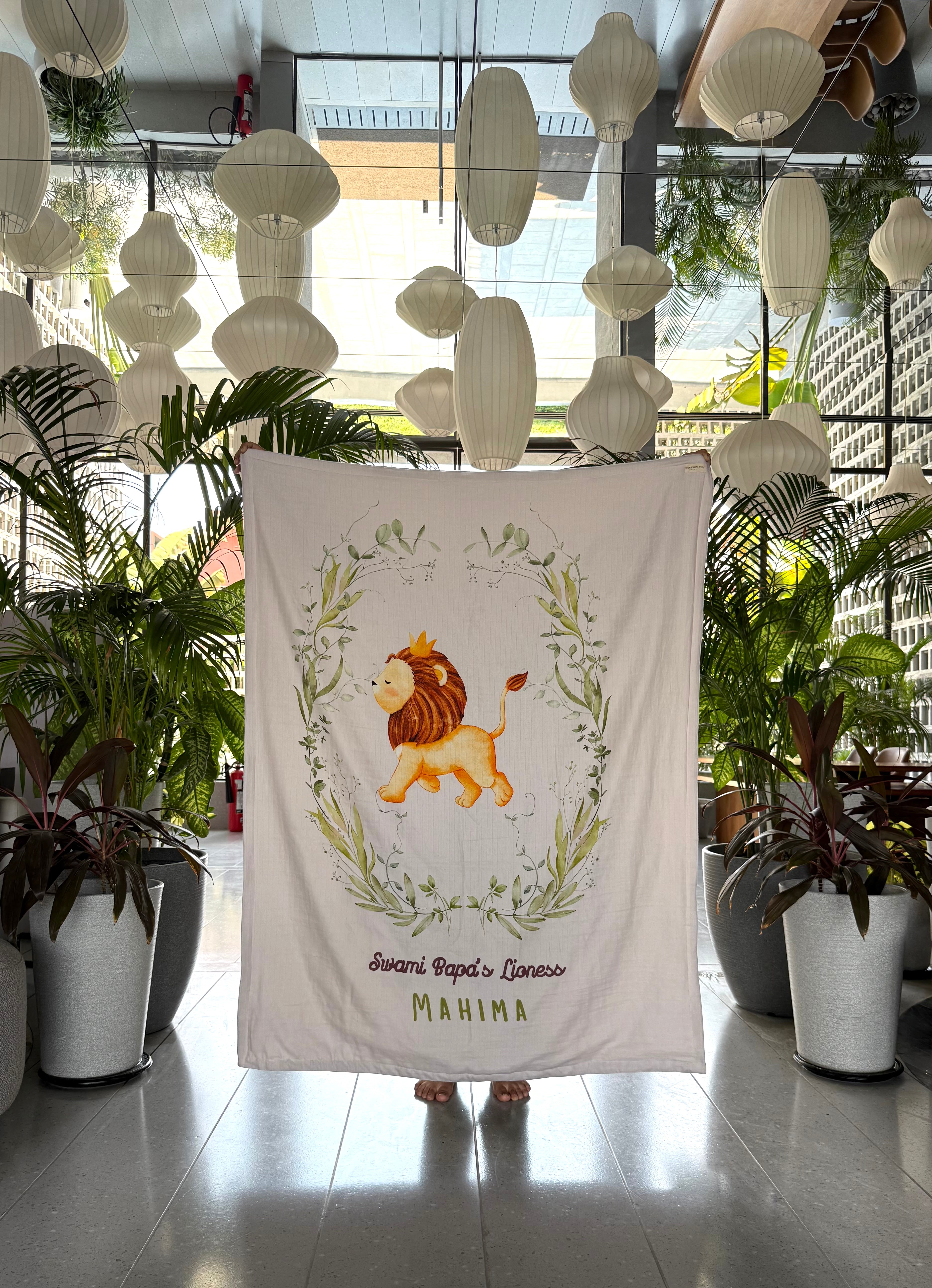 Leafy Lion Customised Blanket