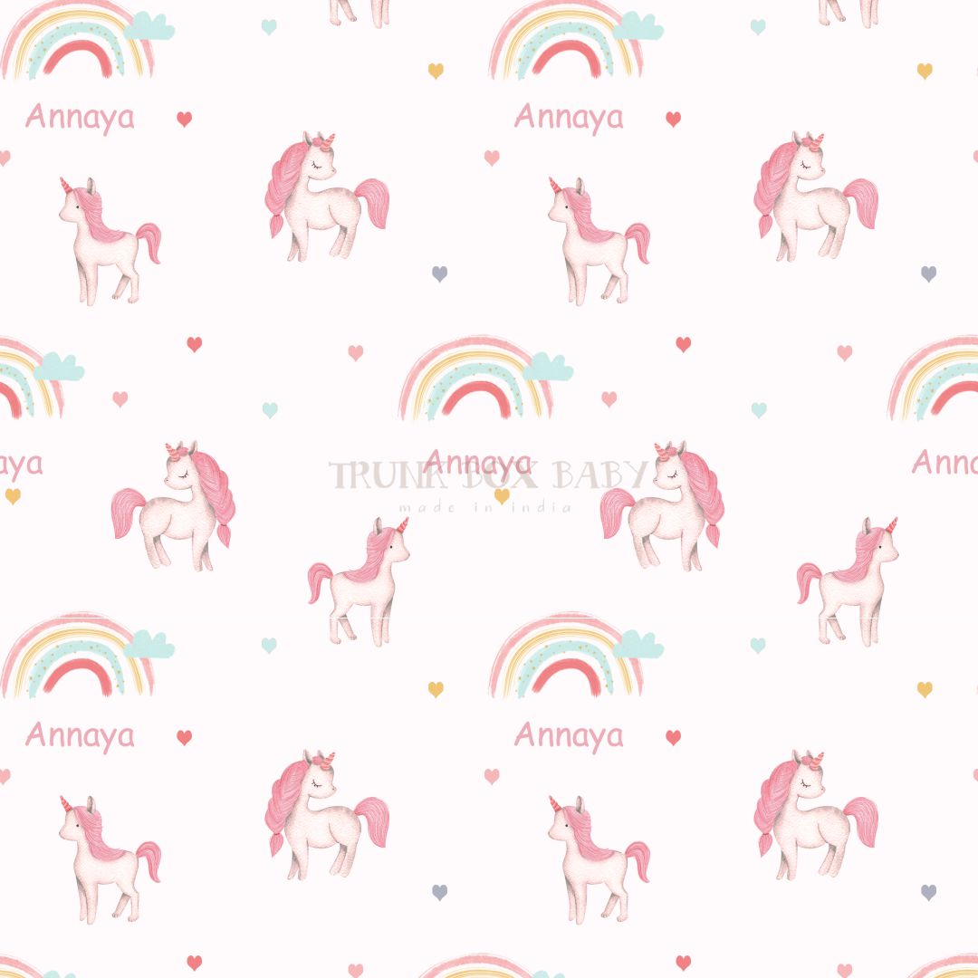 Unicorn and Rainbow Customised Swaddle