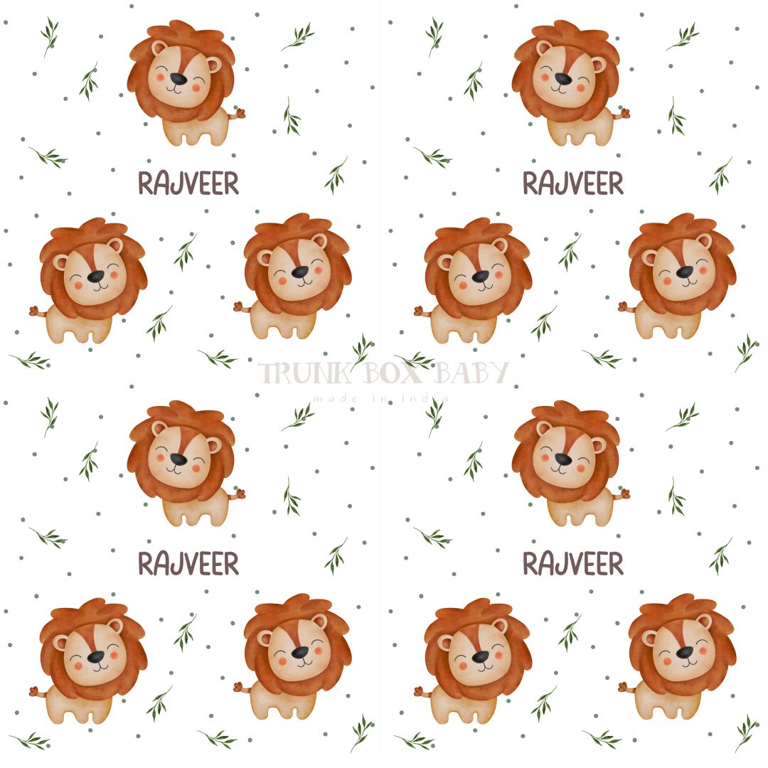 Lion and Leaves Customised Swaddle