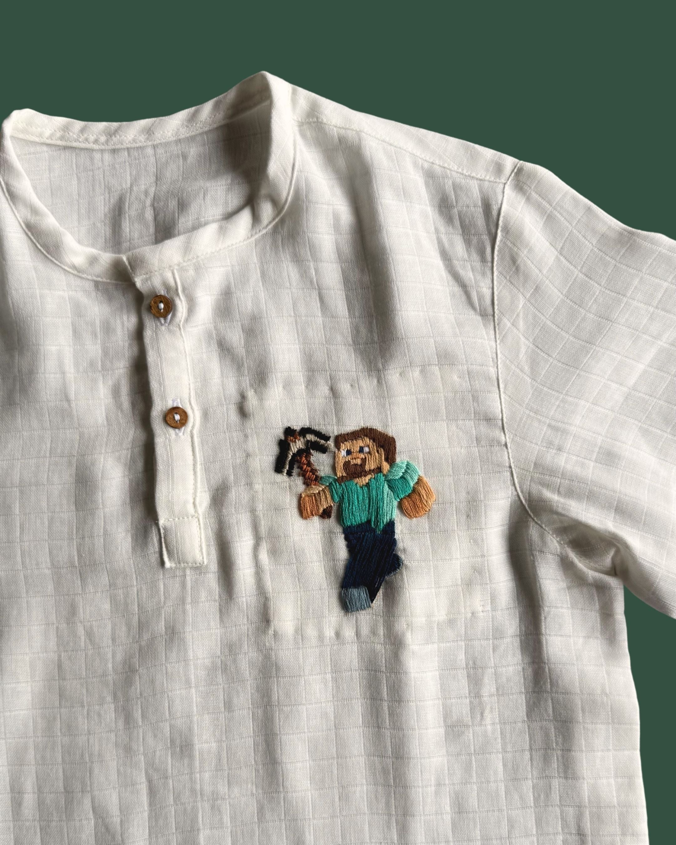 Minecraft Hand Embroidered Kurta