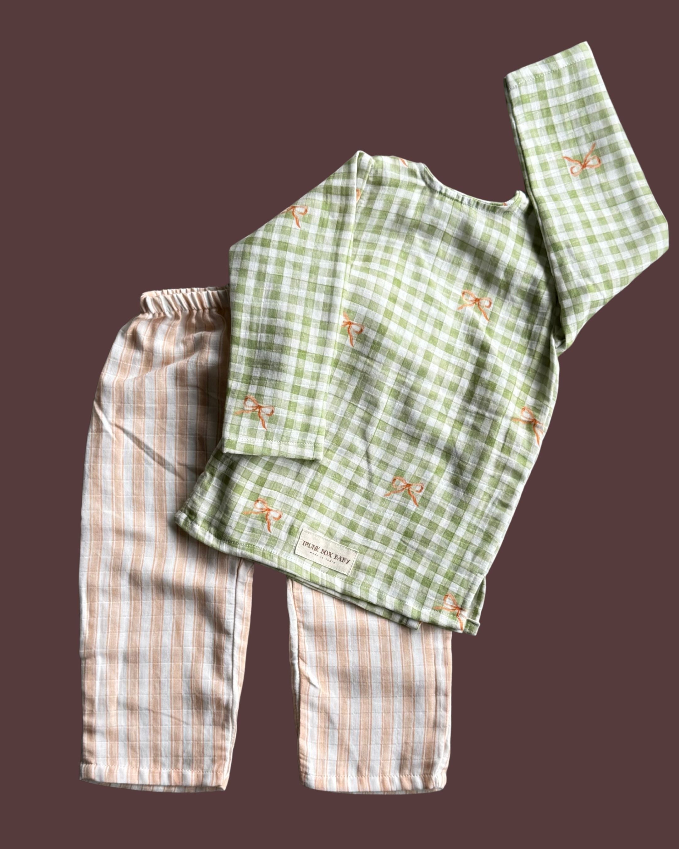 Bow & Checks Angarkha Set