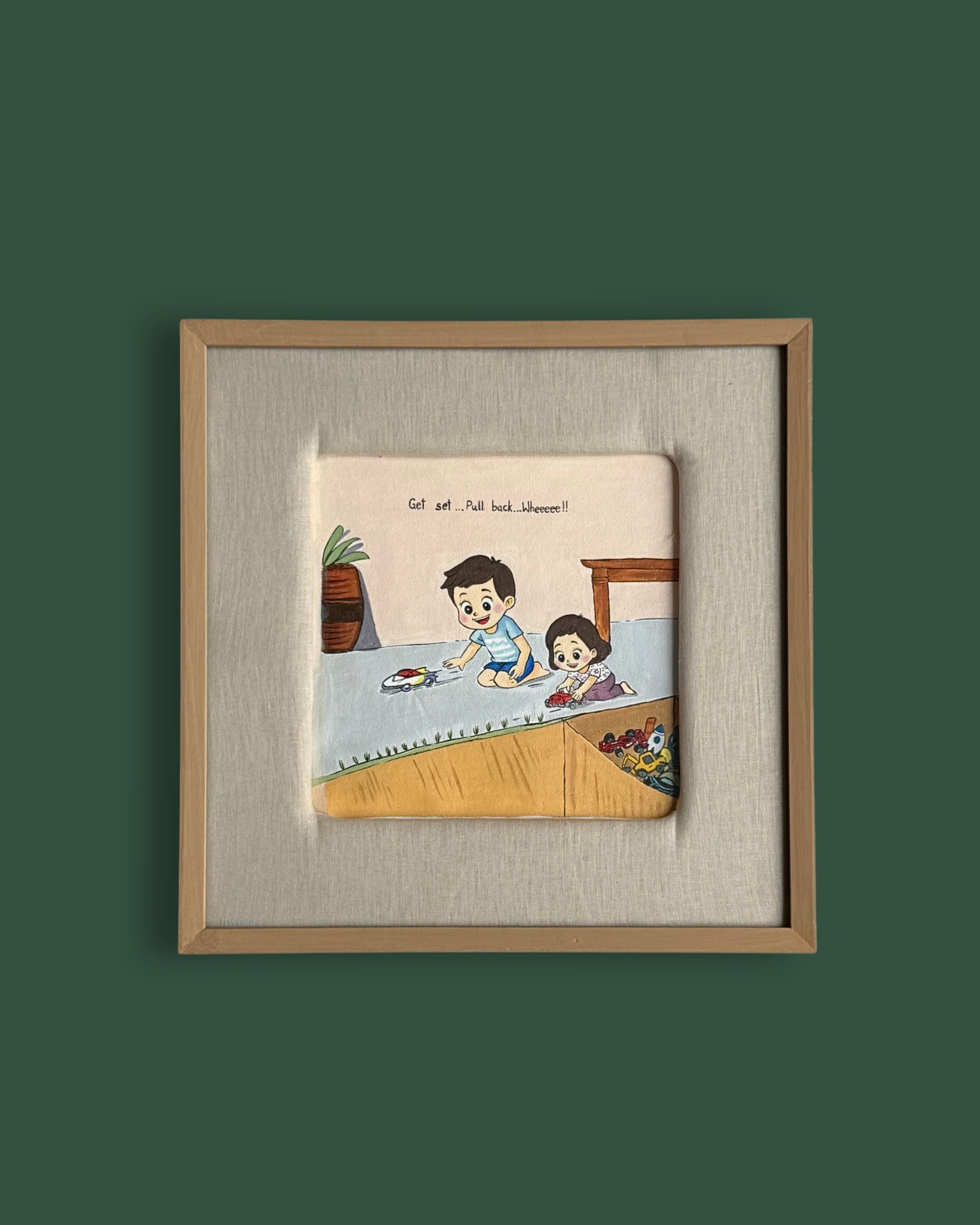 Pull Back Memories Hand Painted Frame