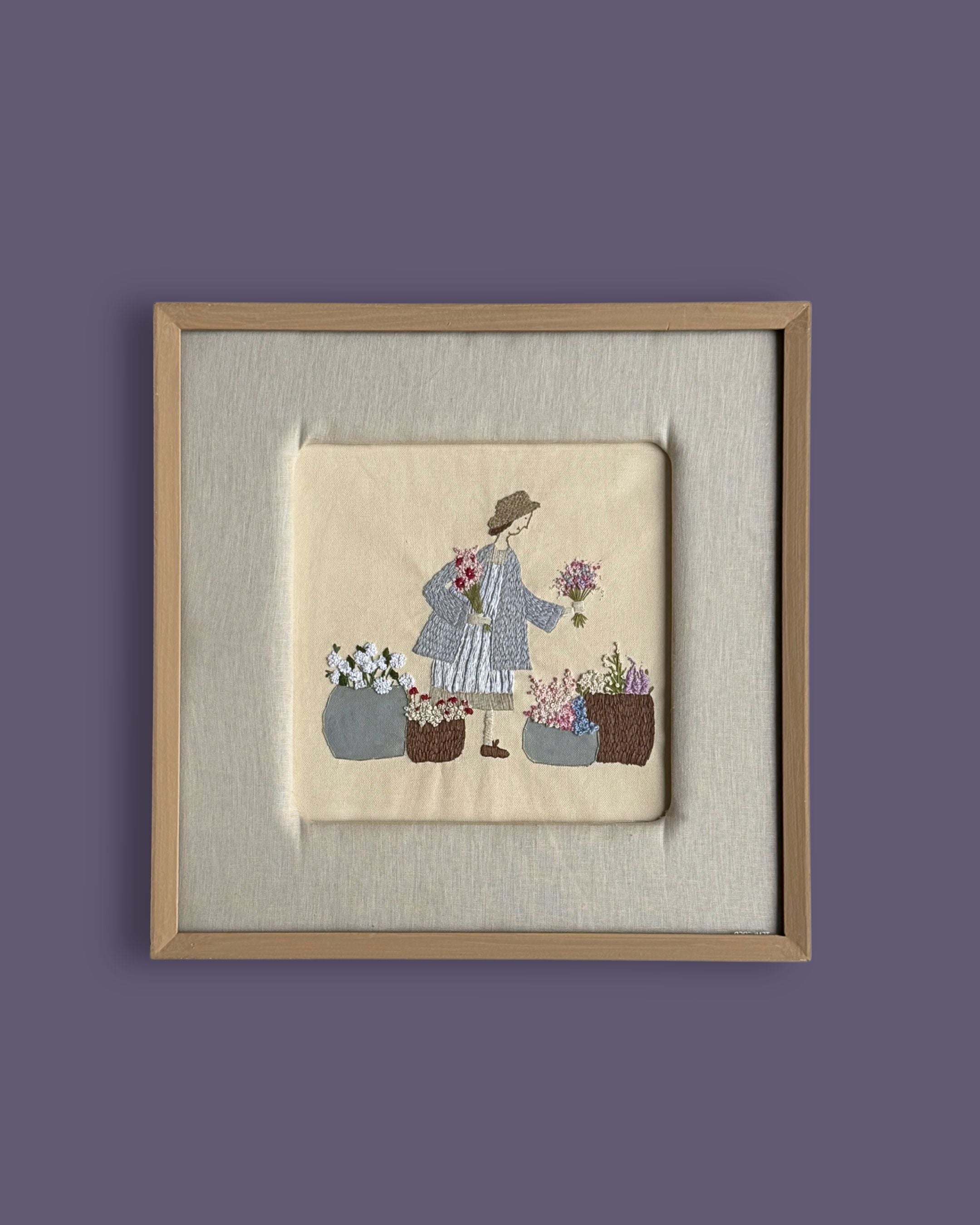 The Flower Shop Hand Embroidered Artwork