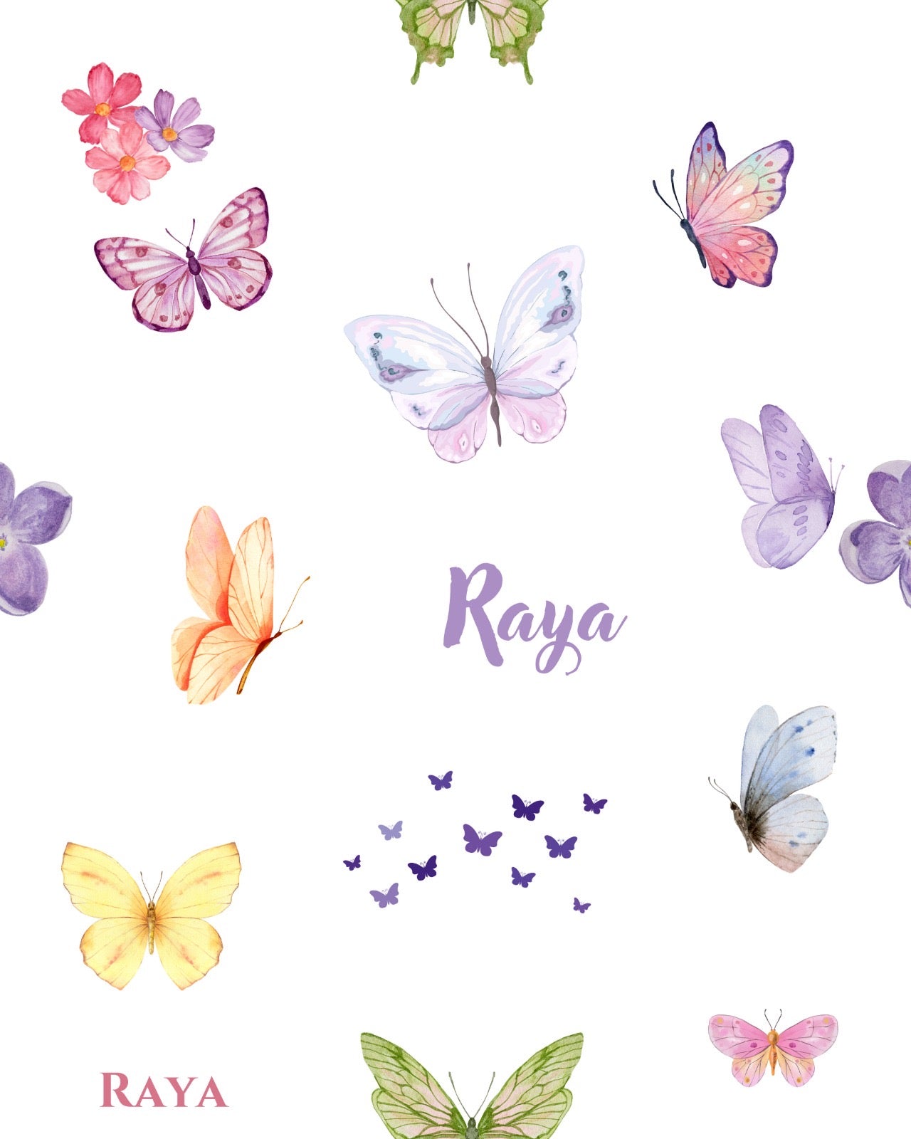 Flowers & Butterflies Customised Blanket