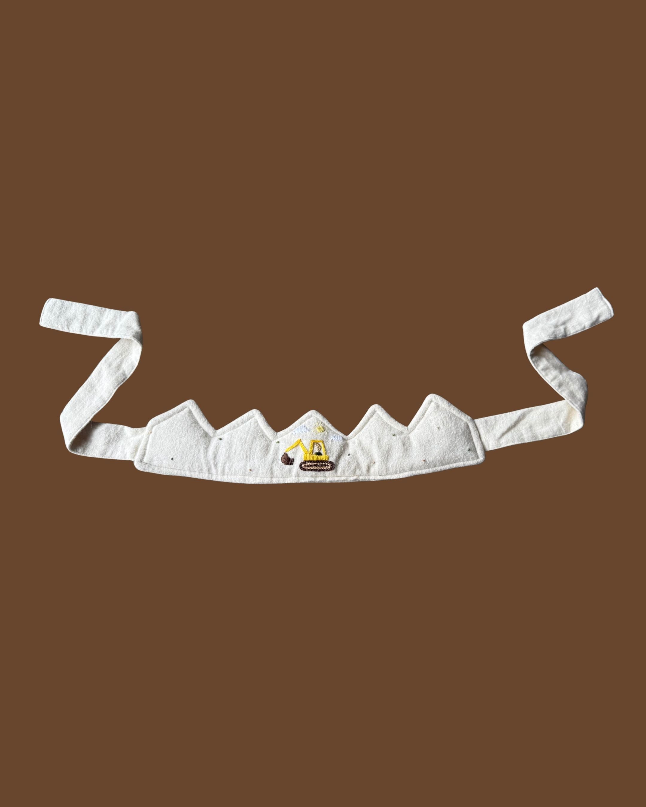 Hand embroidered Little Builder Crown