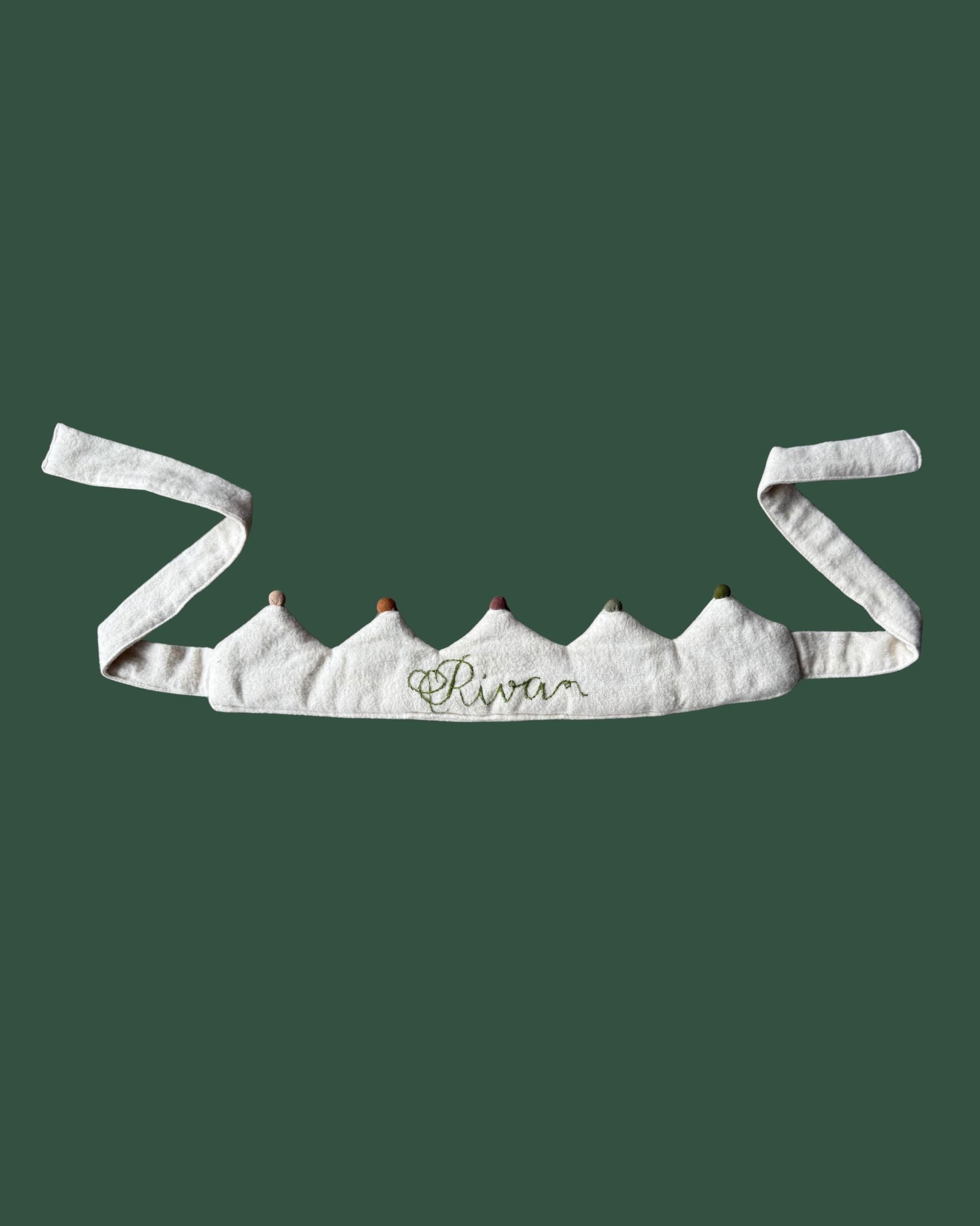 Hand Embroidered Party Pompom Custom Name Crown