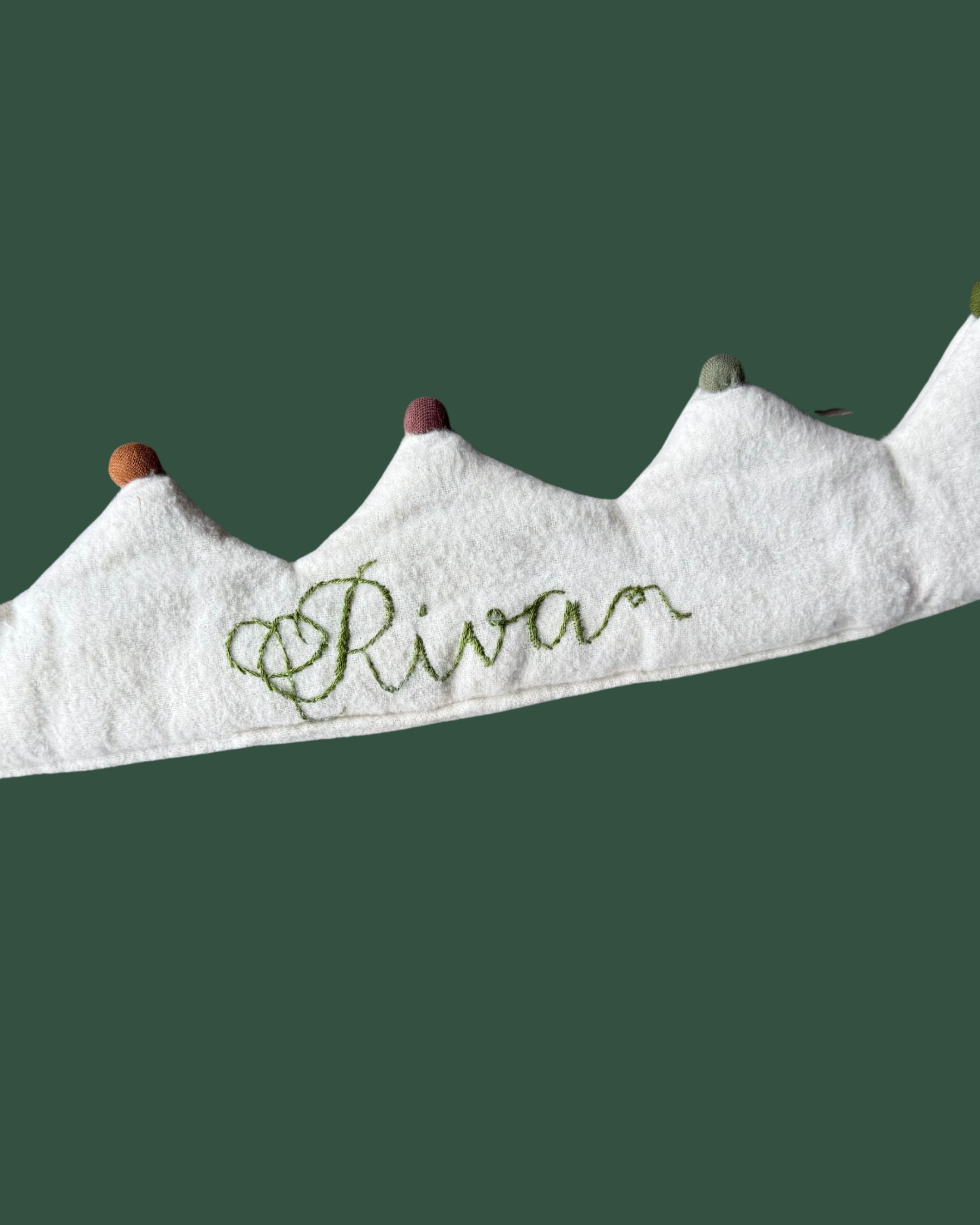 Hand Embroidered Party Pompom Custom Name Crown