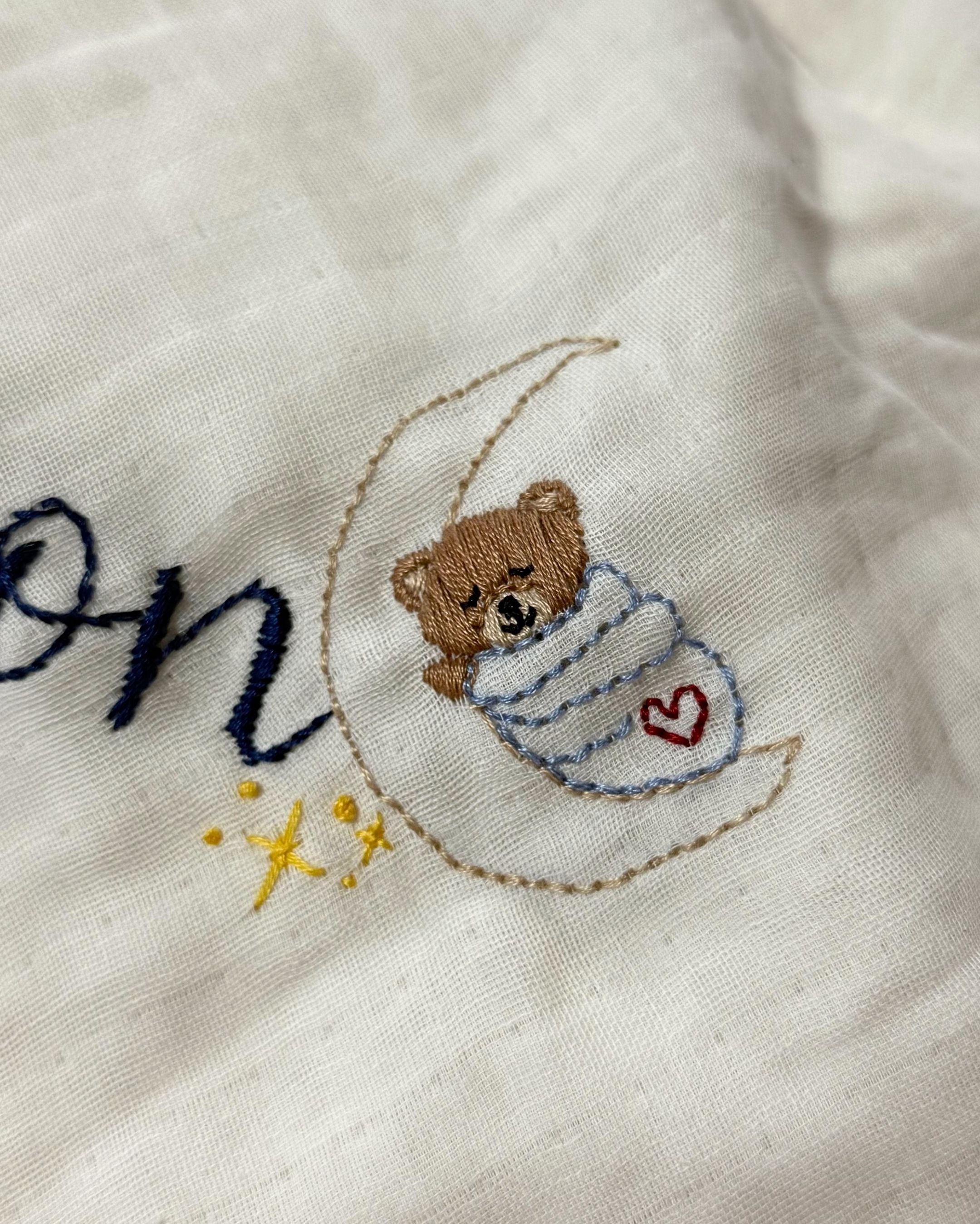 Custom Name Hand Embroidered Blanket Style 6