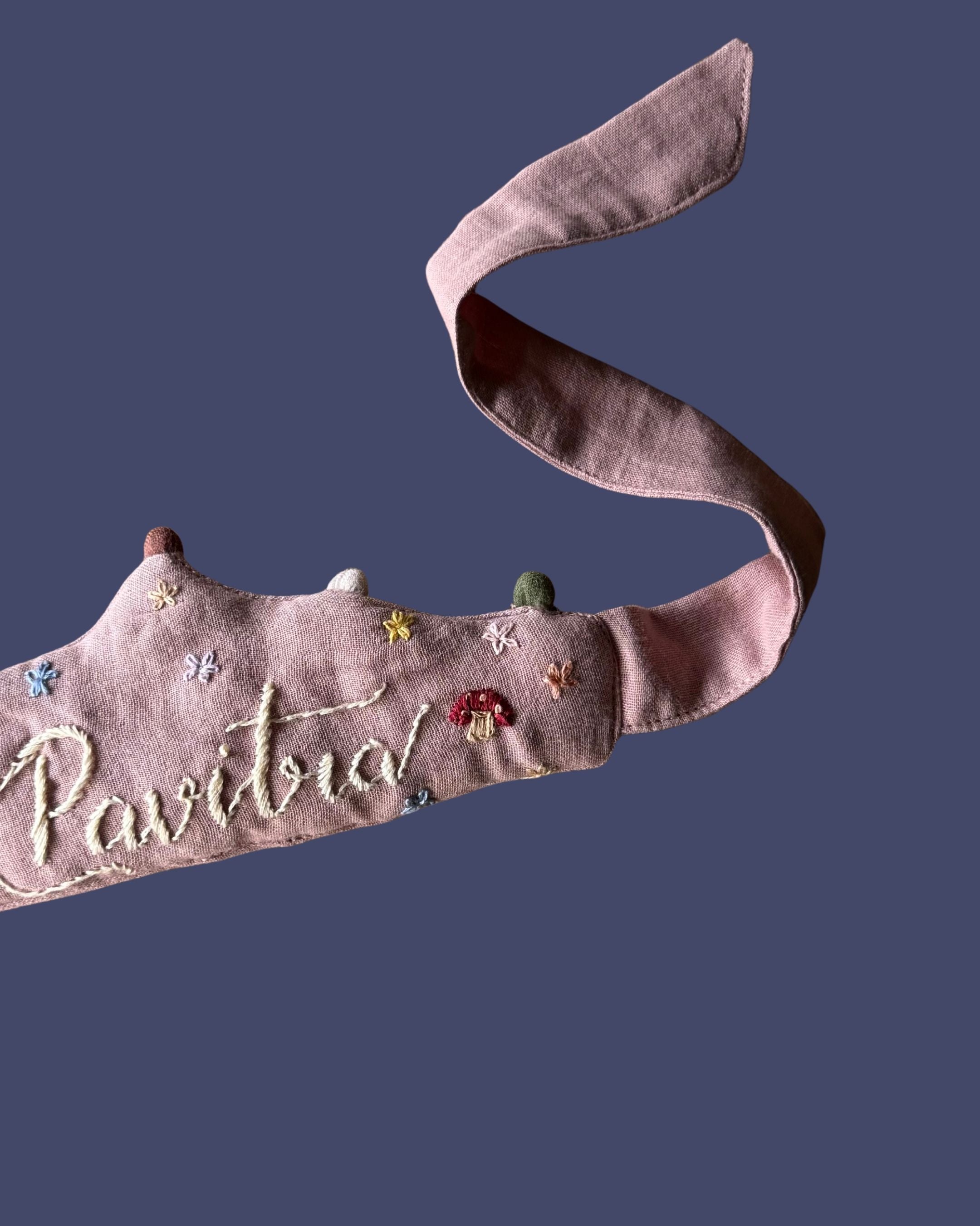 Hand Embroidered Garden Bloom Custom Name Crown