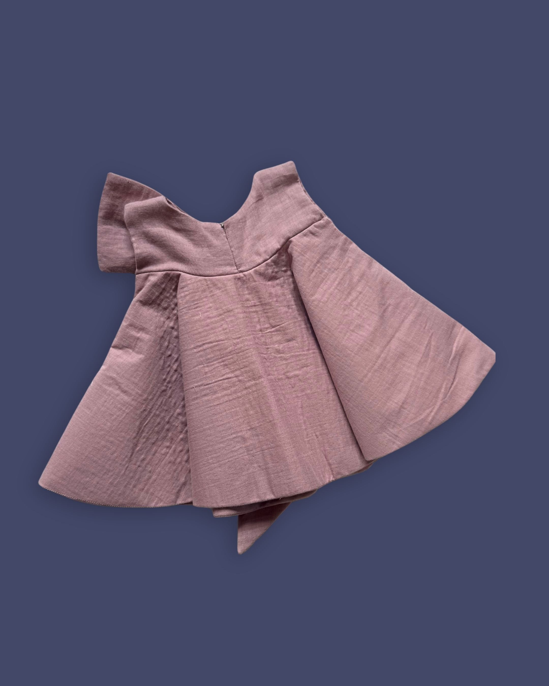 Turkish Rose Newborn Dress with Embroidered Bow