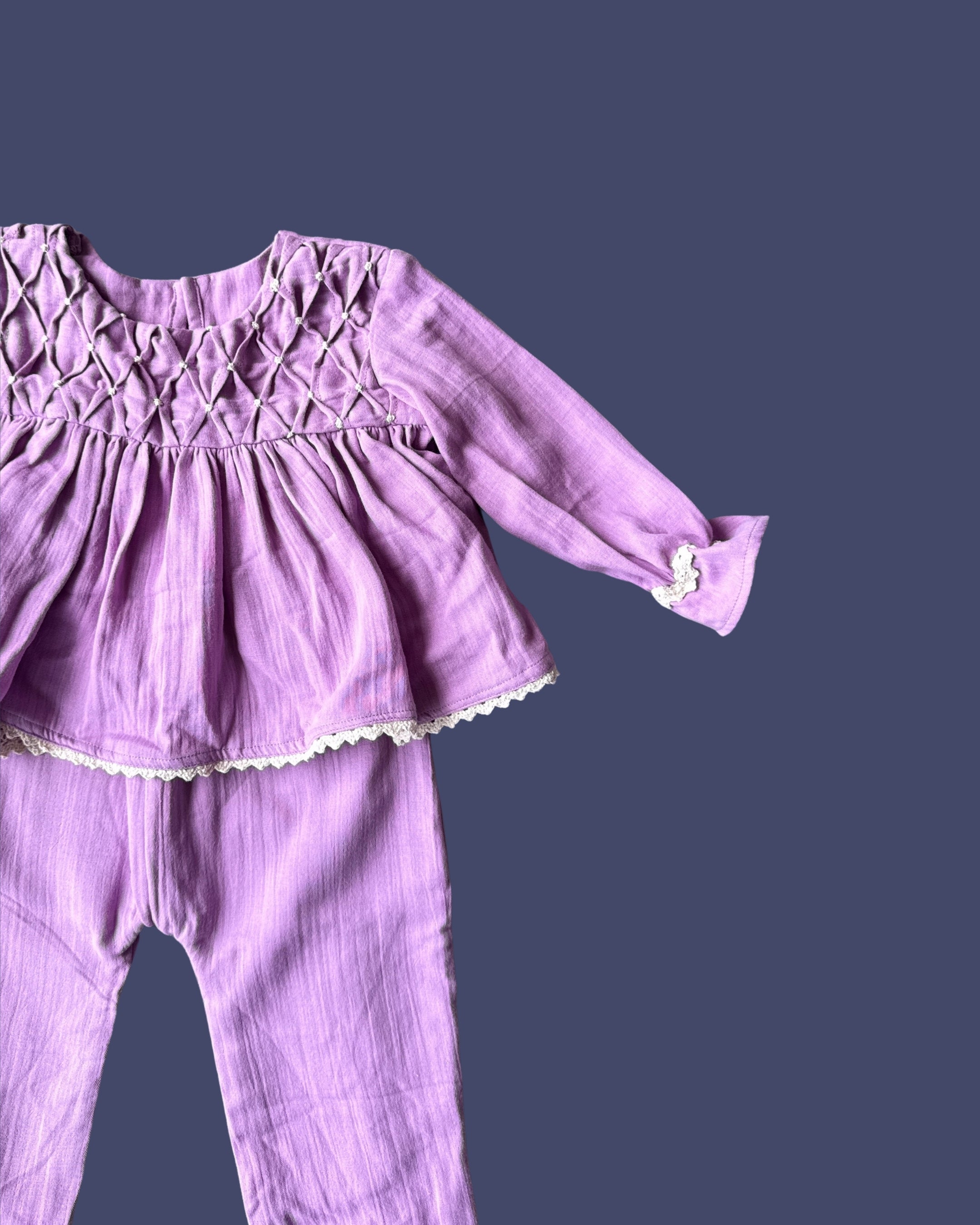 Lilac Smocked Newborn Set