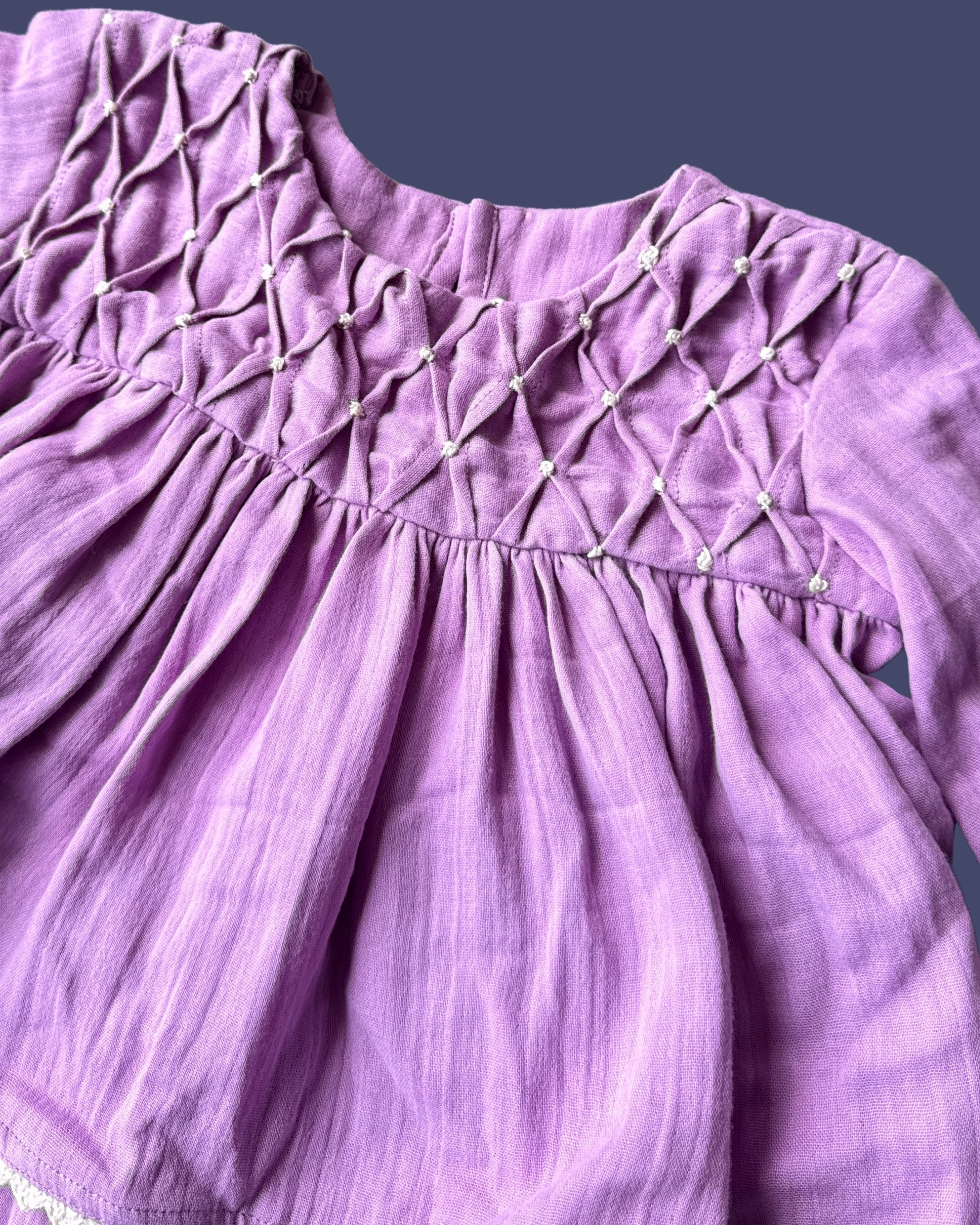 Lilac Smocked Newborn Set