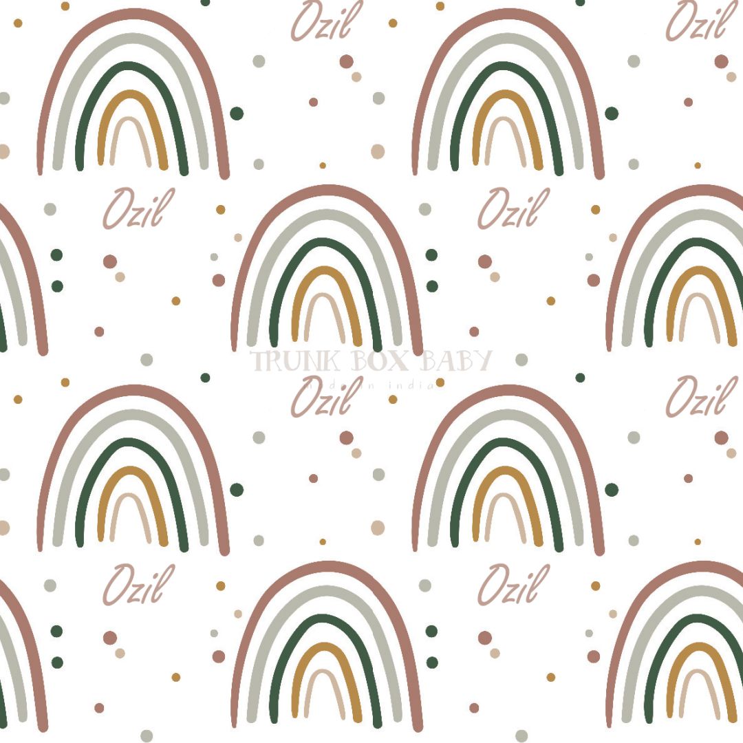 Rainbow and dots customised swaddle