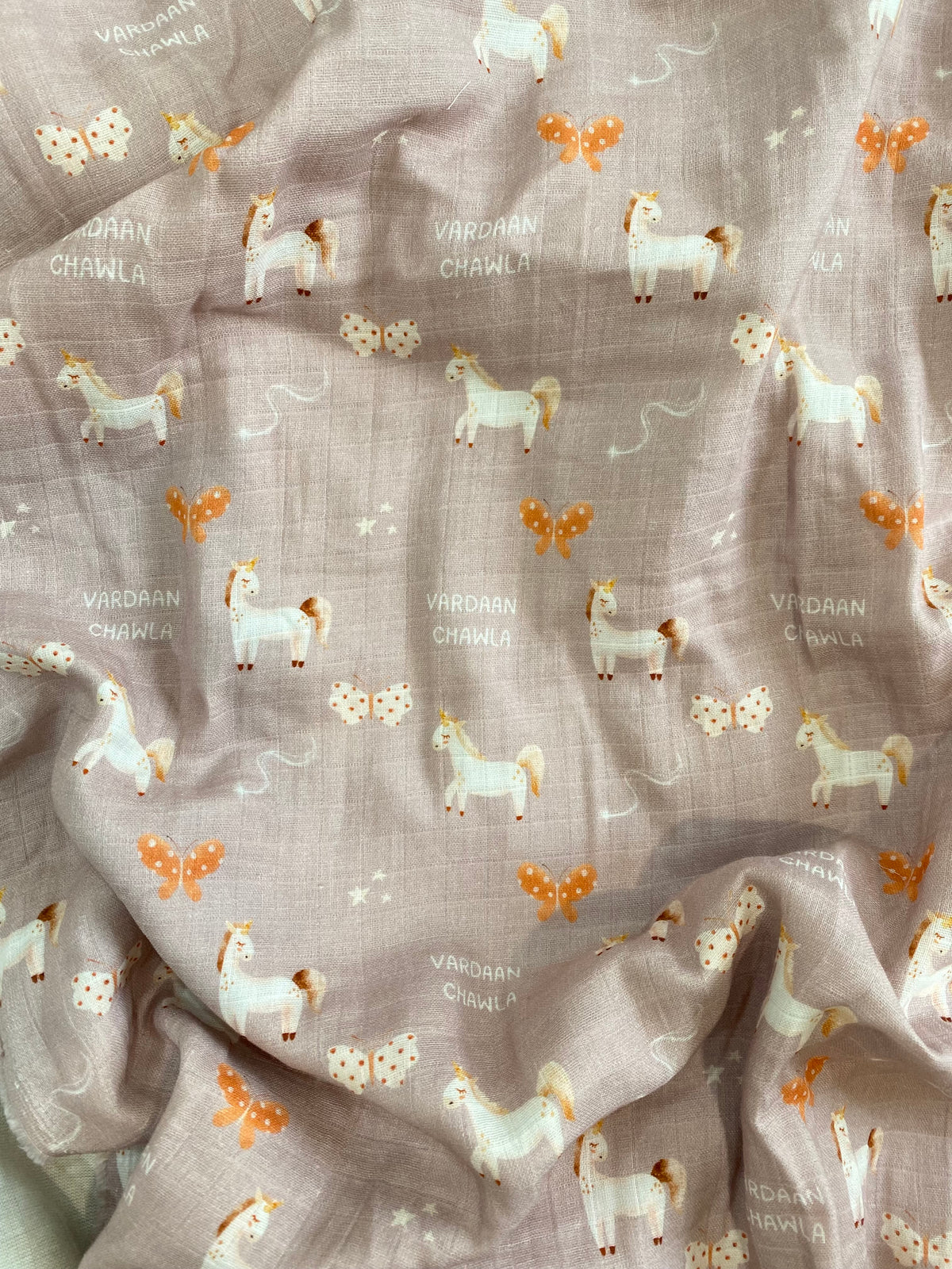 Unicorn and Butterfly Customised Swaddle