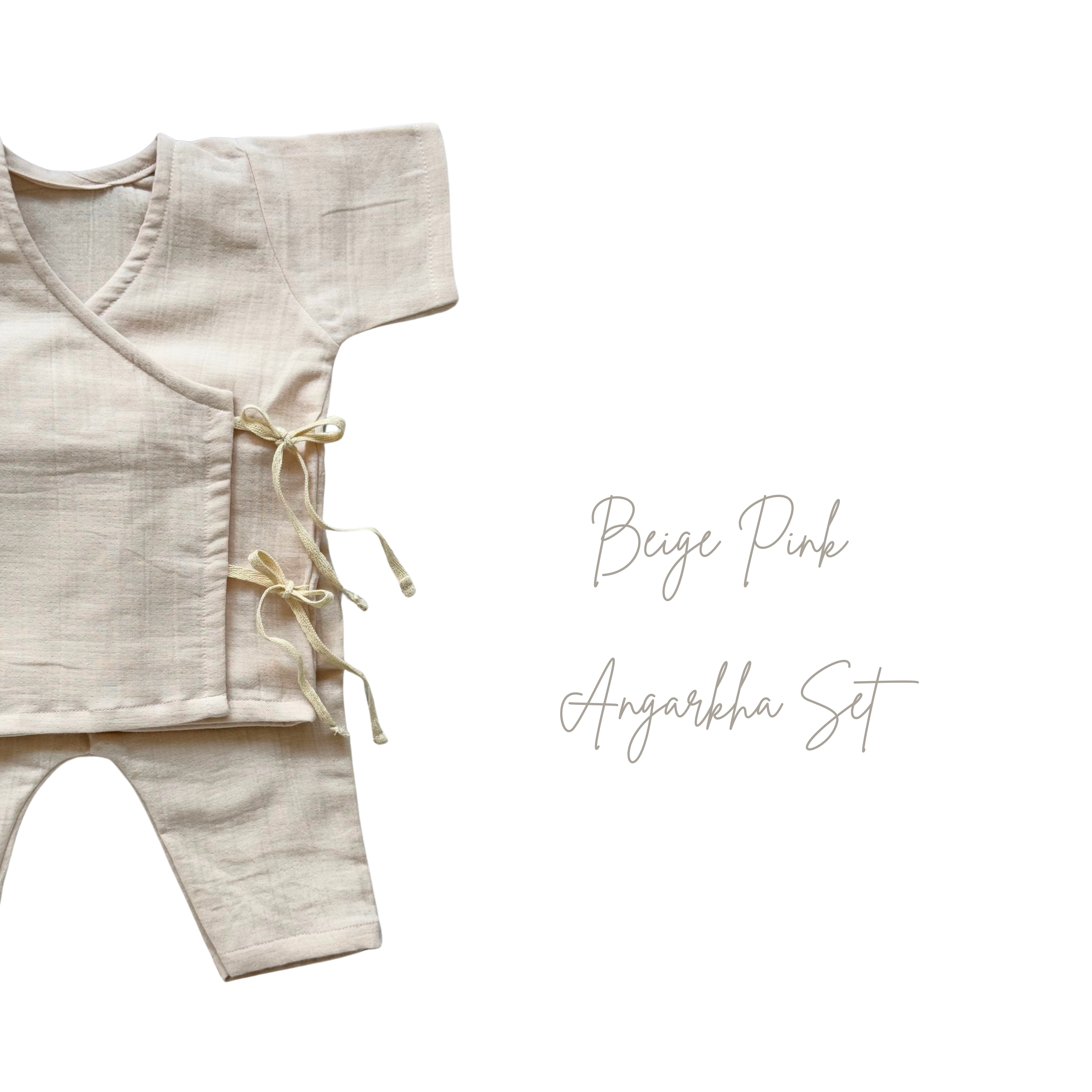 Beige Pink Angrakha Set