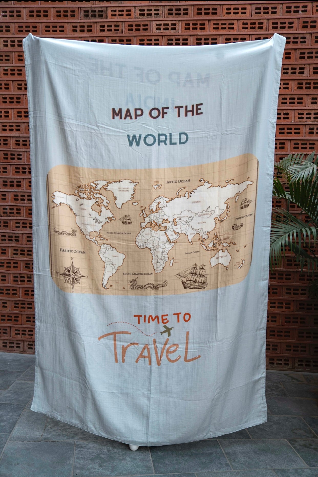 World Map & India Map Adult Blanket