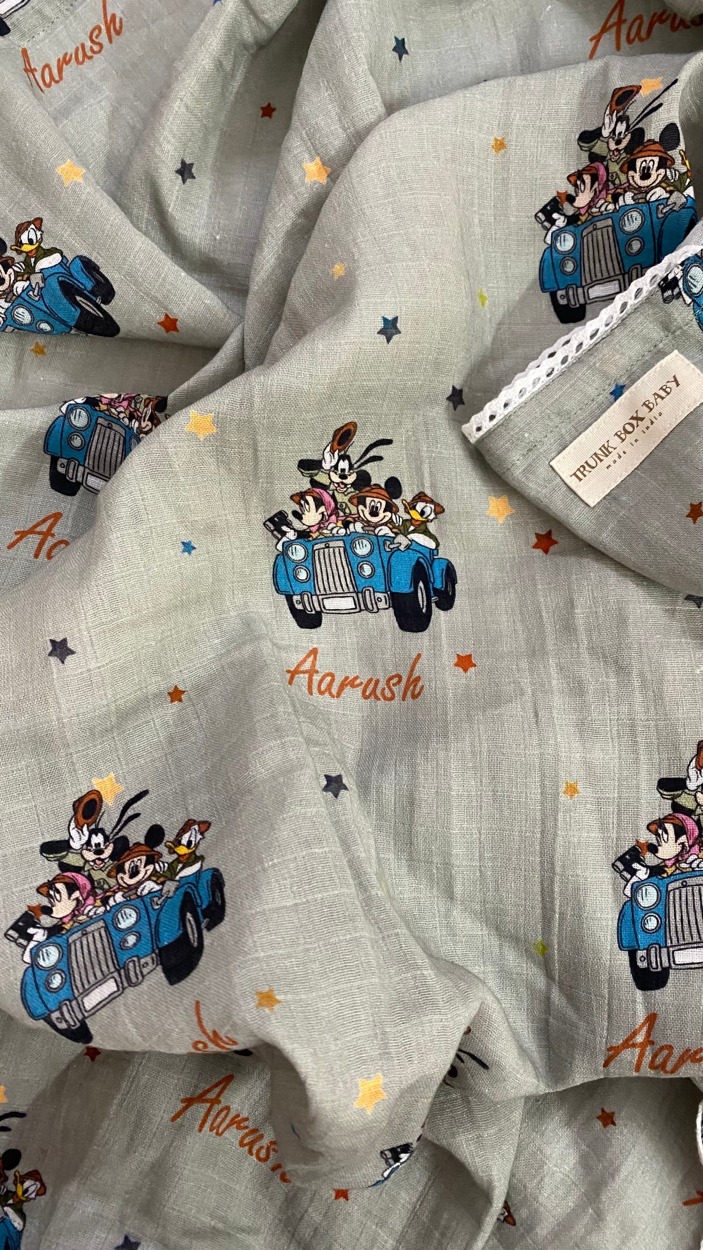 Riding Mickey Customised Swaddle