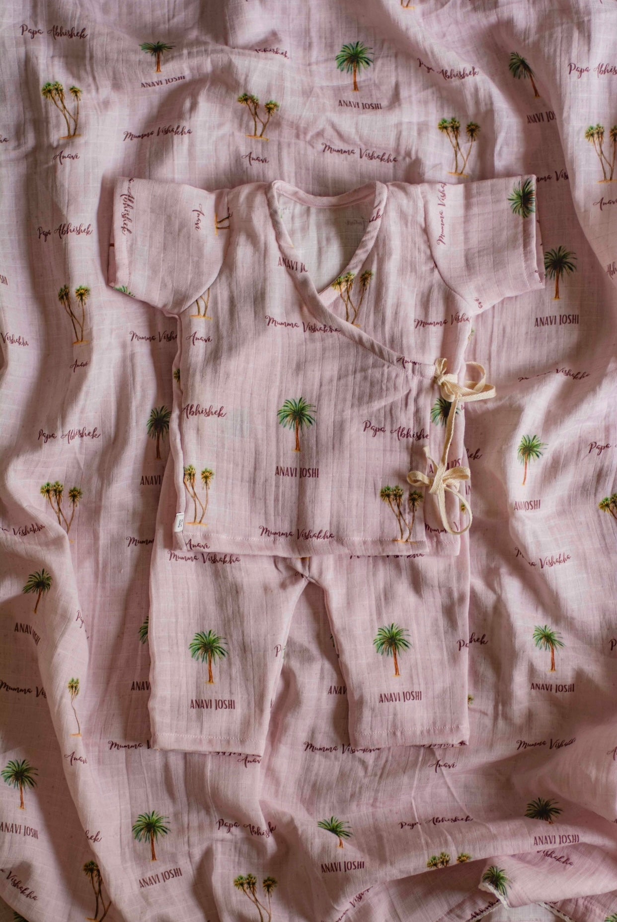Customised Palm Tree Swaddle & Angarkha Set