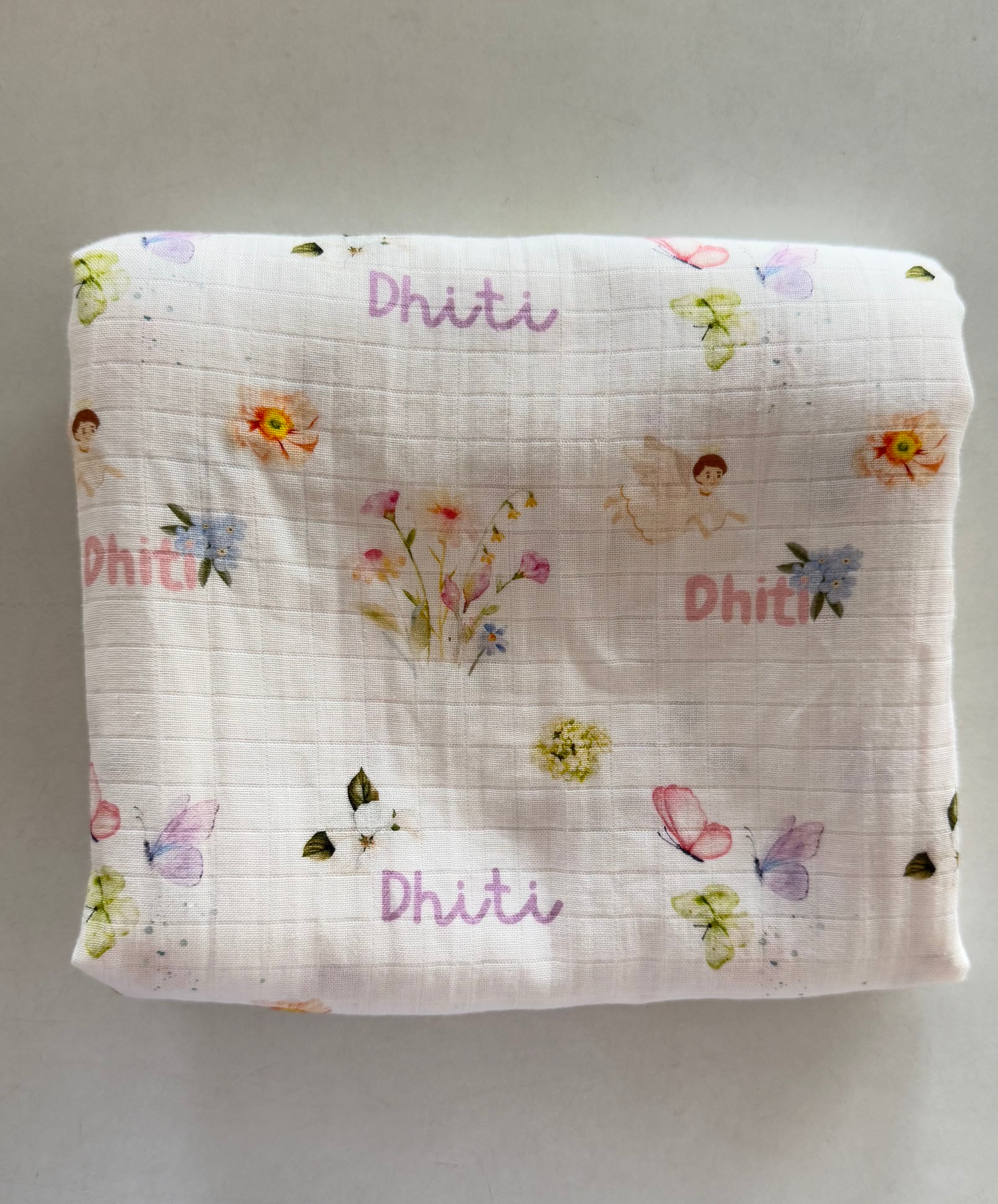 Flowers & Fairy Customised Swaddle